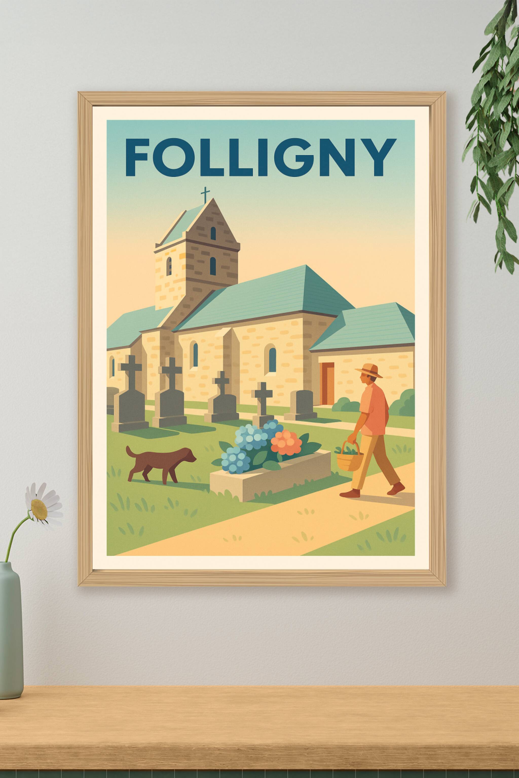 Affiche de Folligny - Sérénité au cœur du patrimoine normand
