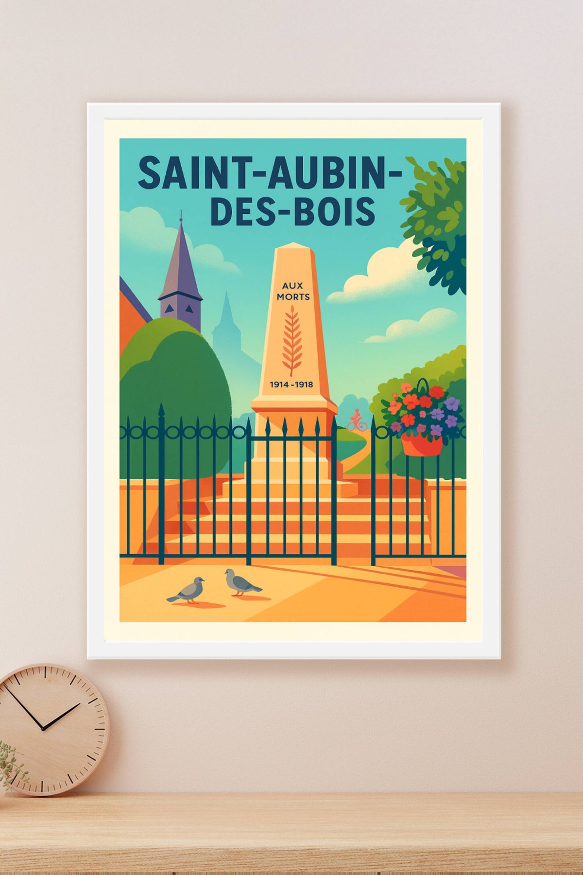 Affiche de Saint-Aubin-des-Bois - Harmonie et Mémoire au Cœur du Village