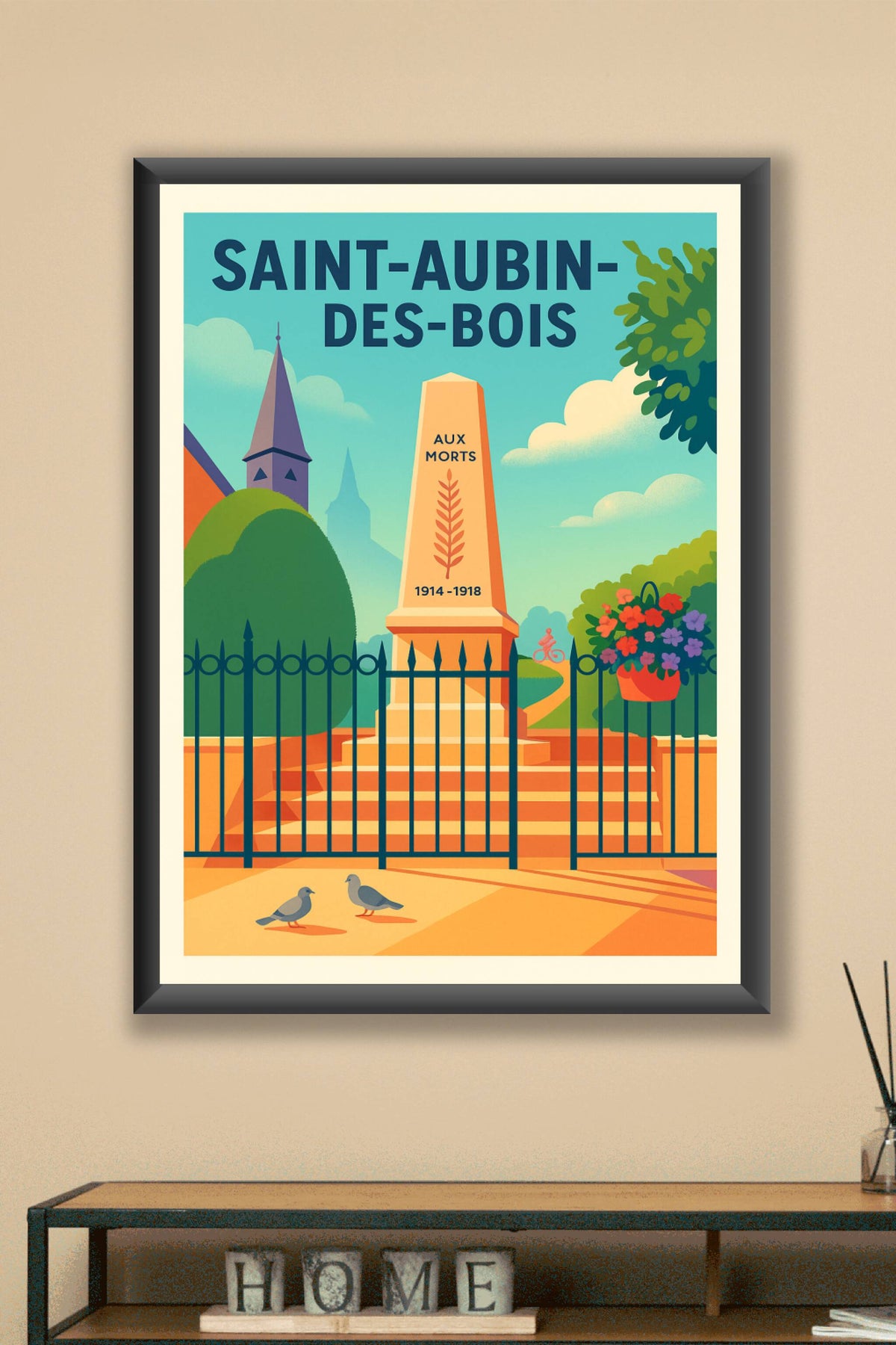 Affiche de Saint-Aubin-des-Bois - Harmonie et Mémoire au Cœur du Village