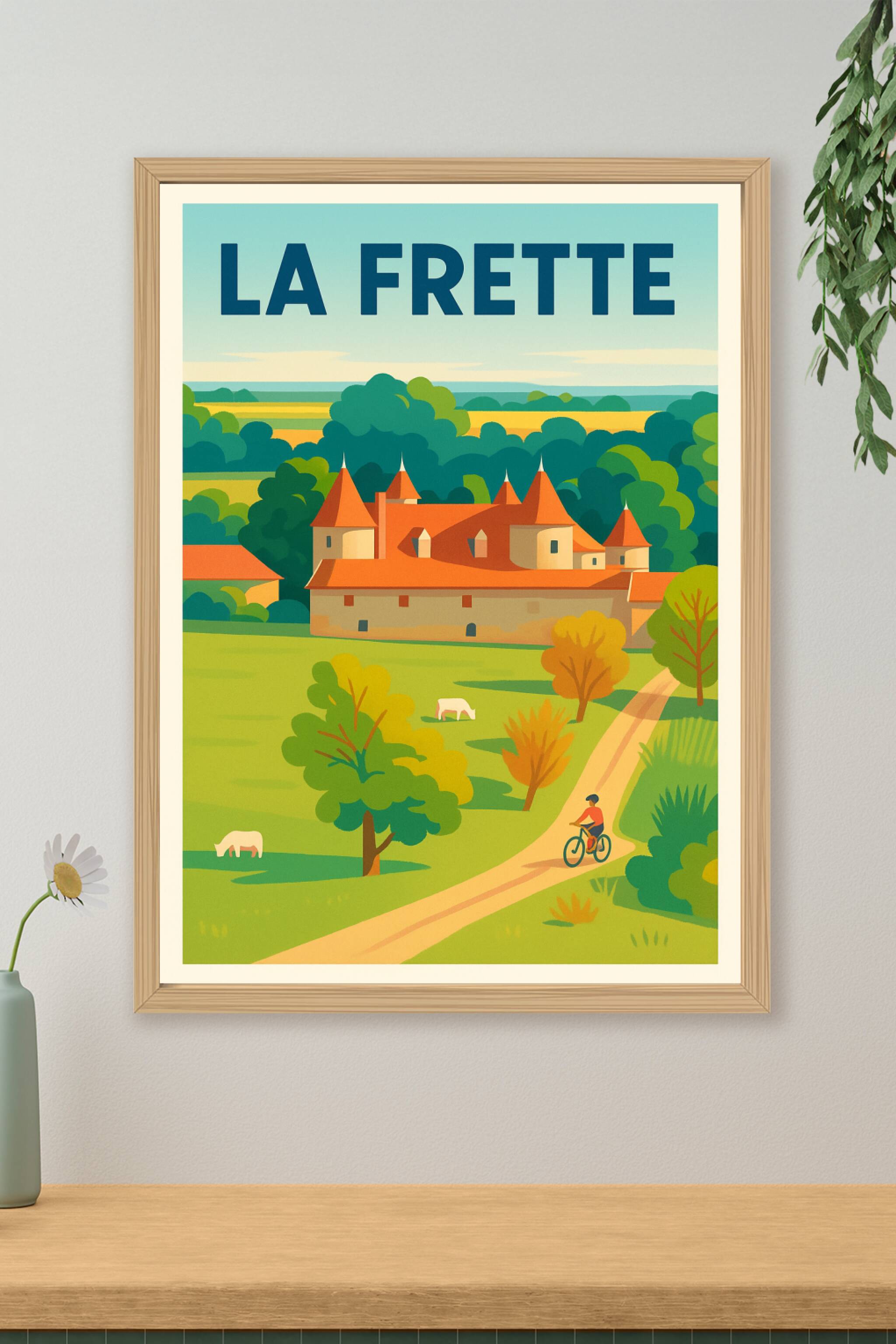 Affiche de La Frette - L'élégance champêtre à vélo
