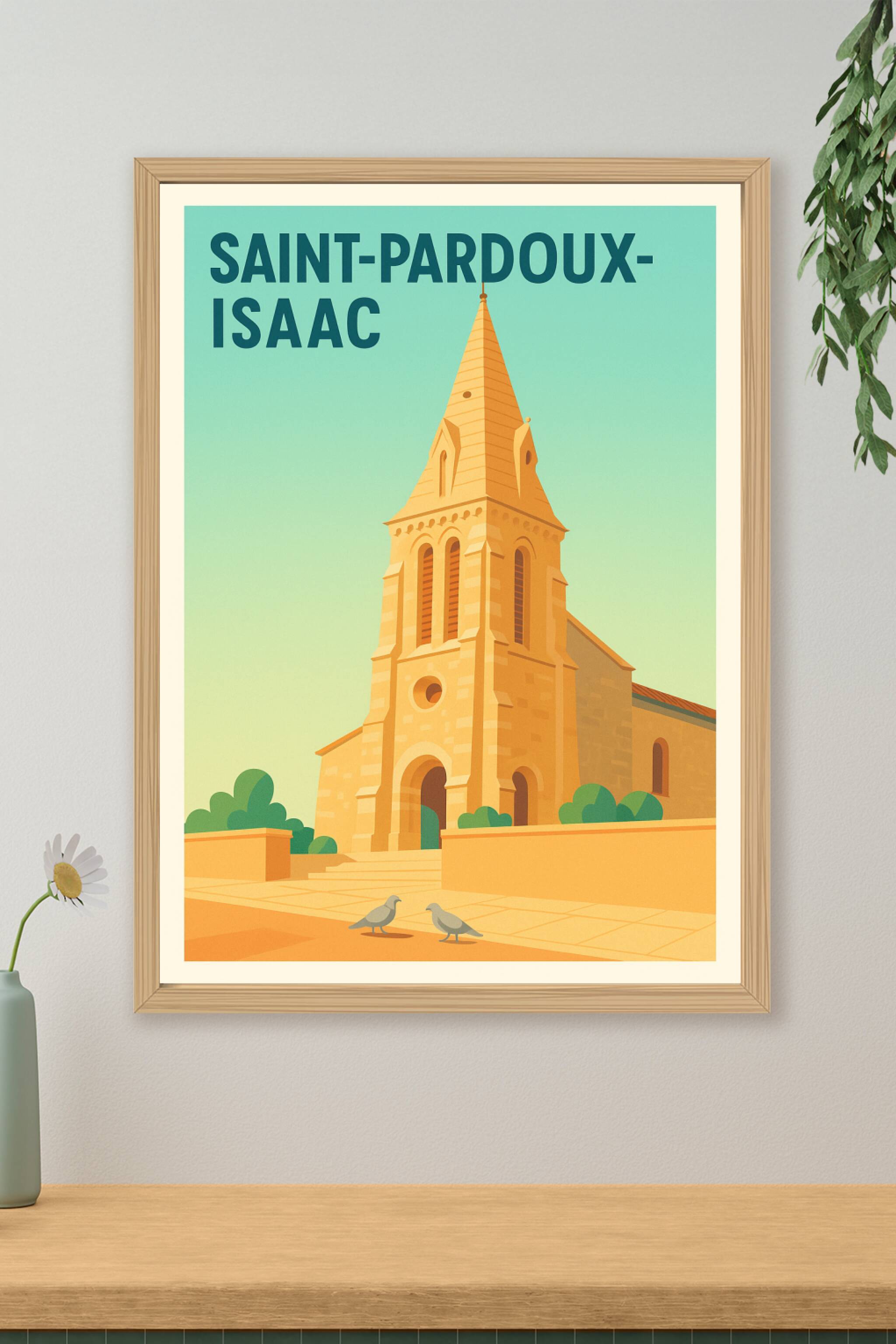 Affiche de Saint-Pardoux-Isaac - Charme intemporel d'une église emblématique