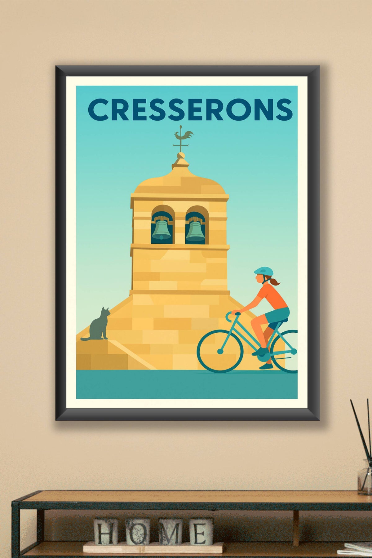 Affiche de Cresserons - L'élégance paisible du clocher normand