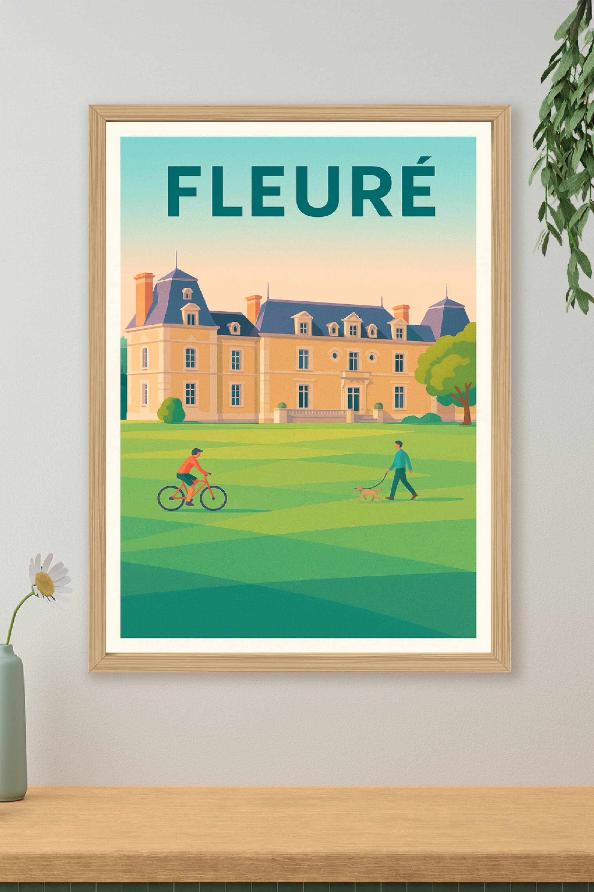 Affiche de Fleuré - L'élégance tranquille d'un château au cœur du parc
