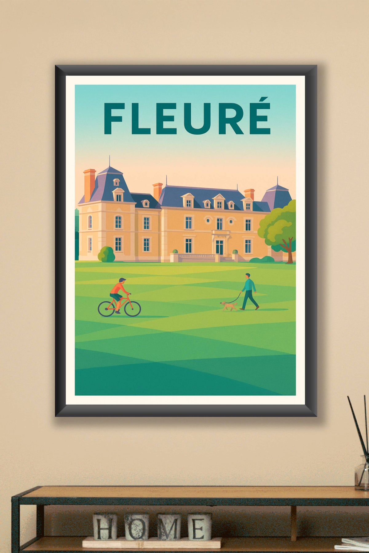 Affiche de Fleuré - L'élégance tranquille d'un château au cœur du parc