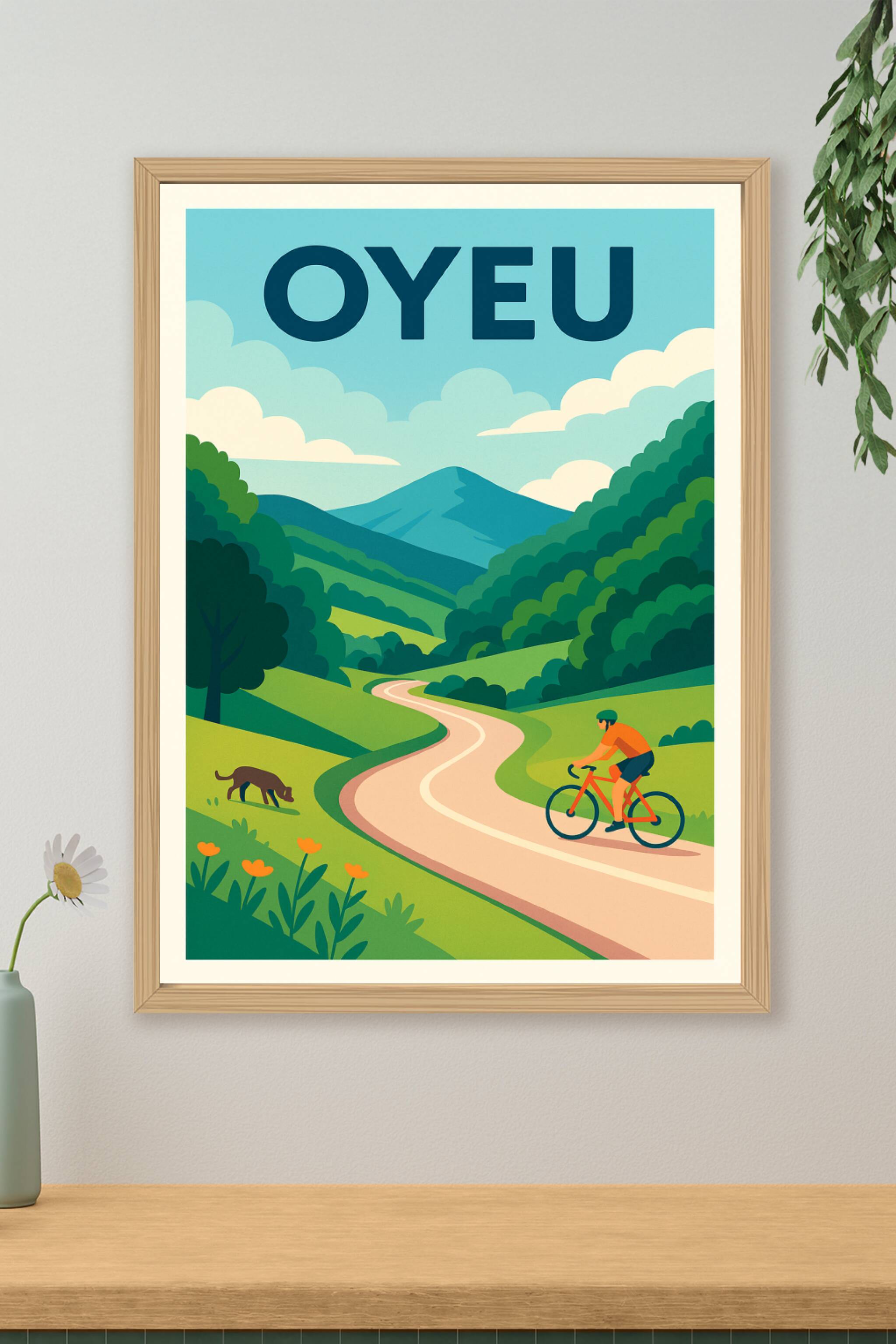 Affiche de Oyeu - Évasion nature à vélo