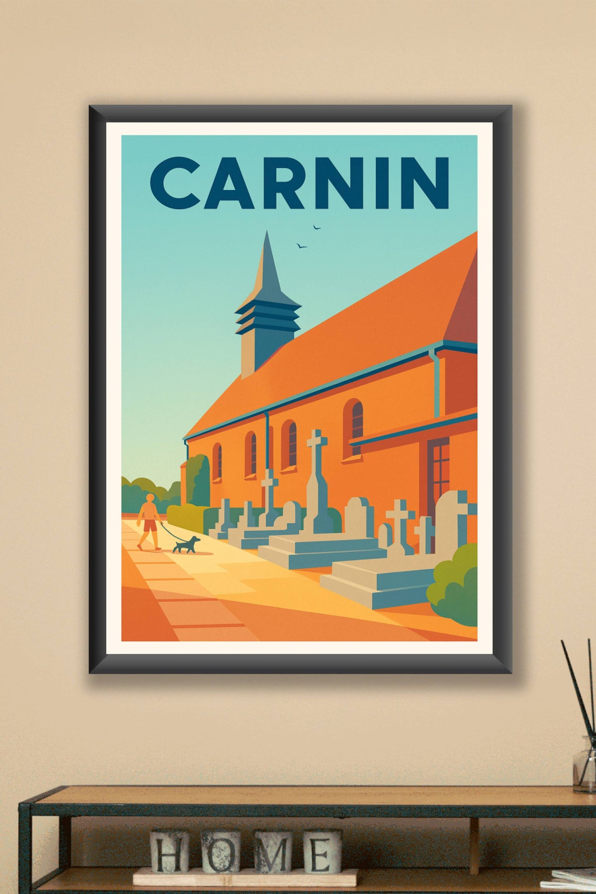Affiche de Carnin - L'église paisible au cœur du village