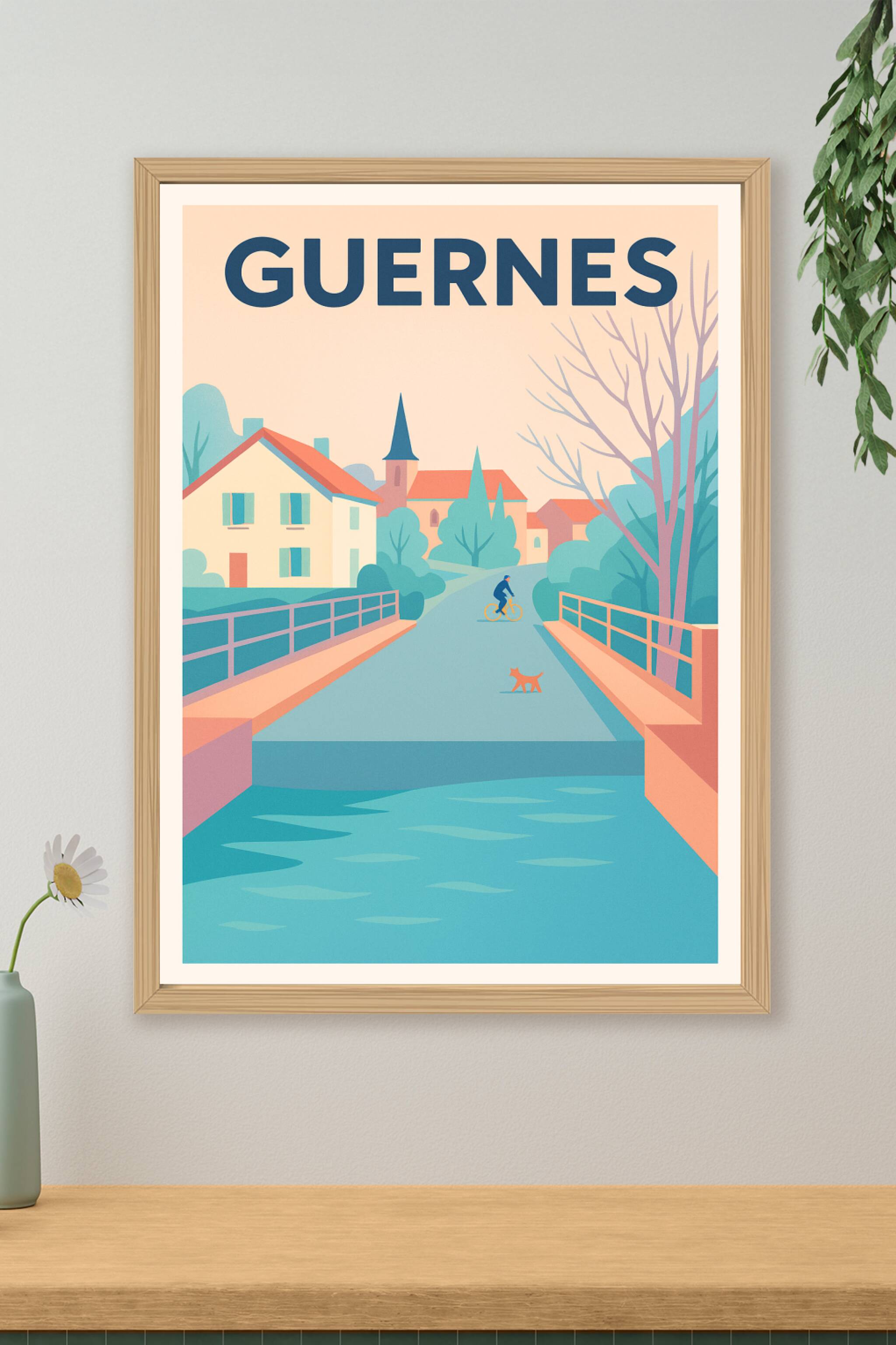 Affiche de Guernes - Charme paisible d'un village pittoresque