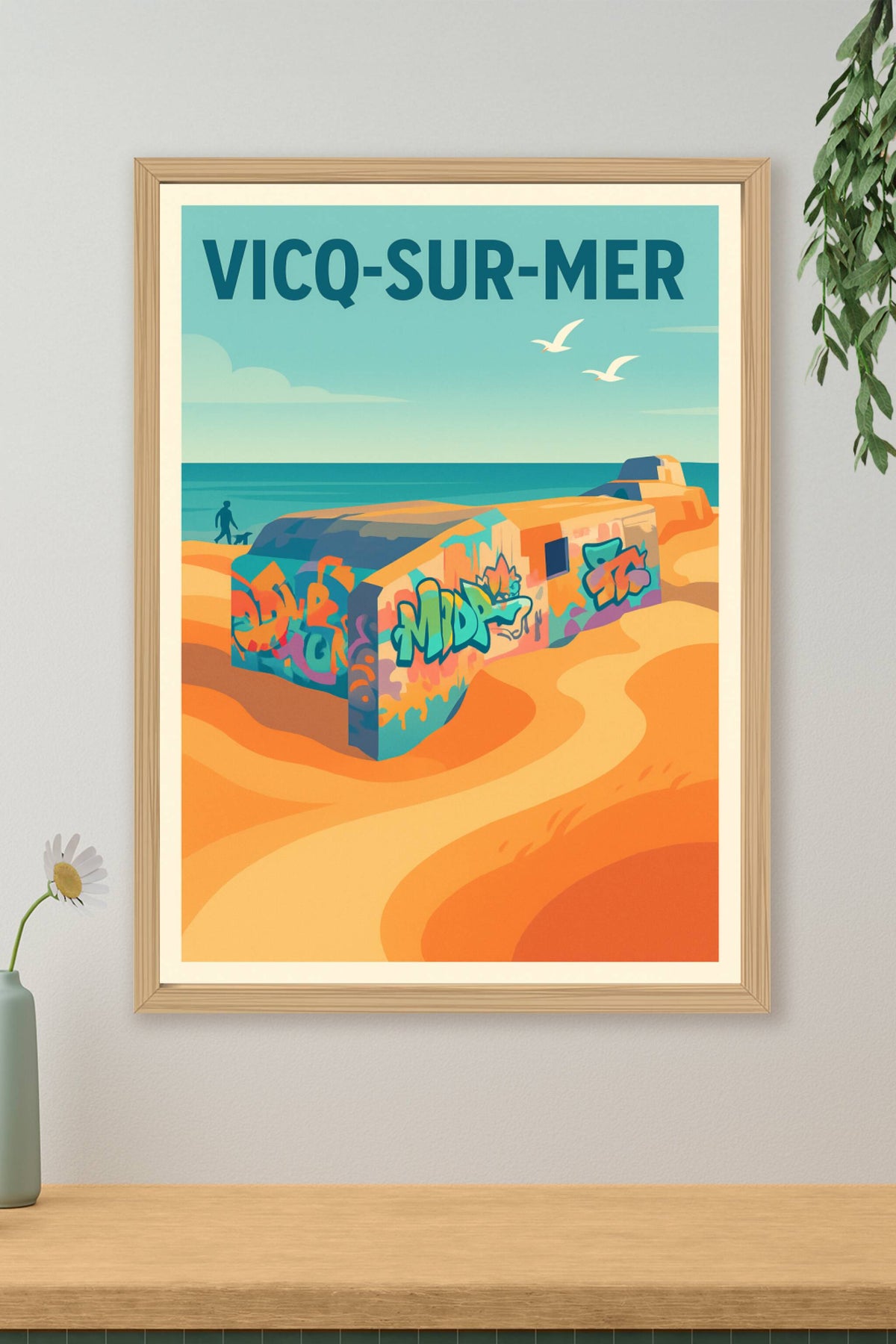 Affiche de Vicq-sur-Mer - Ambiance côtière et street art vibrant