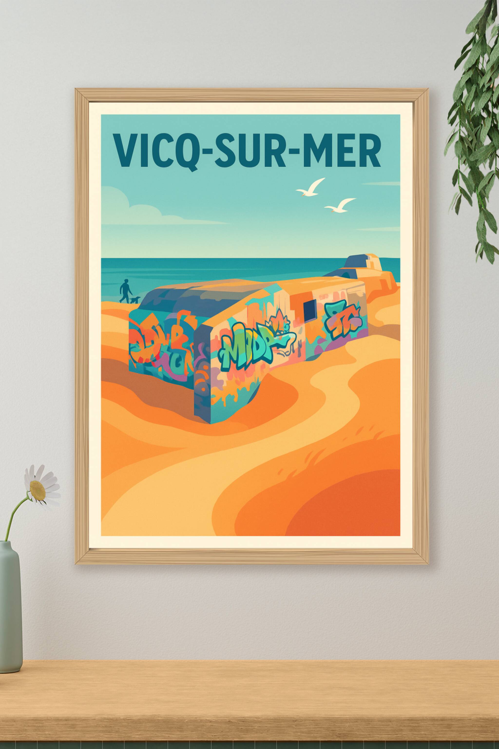 Affiche de Vicq-sur-Mer - Ambiance côtière et street art vibrant