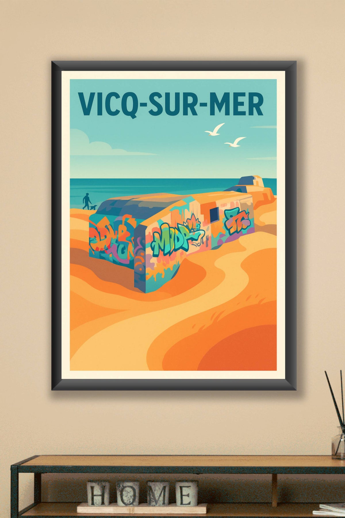 Affiche de Vicq-sur-Mer - Ambiance côtière et street art vibrant