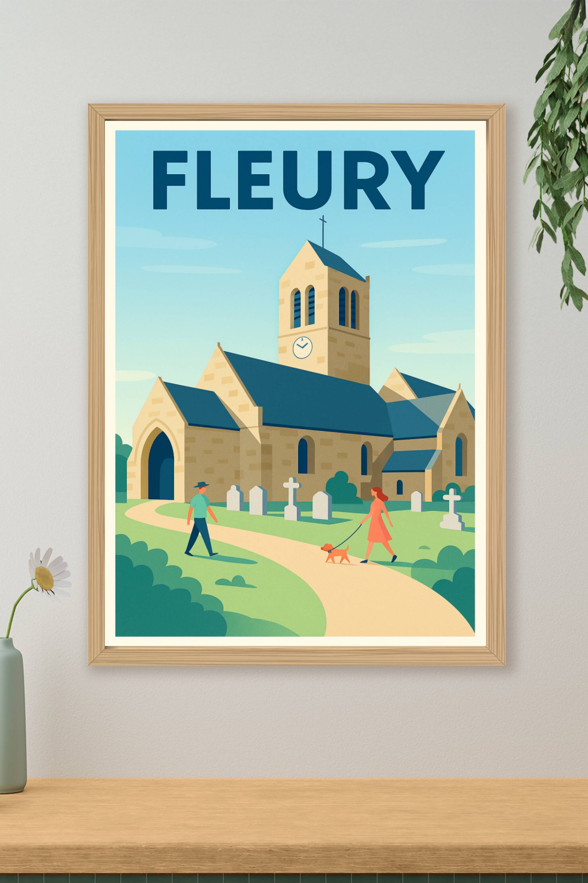 Affiche de Fleury - Un instant paisible au cœur du village