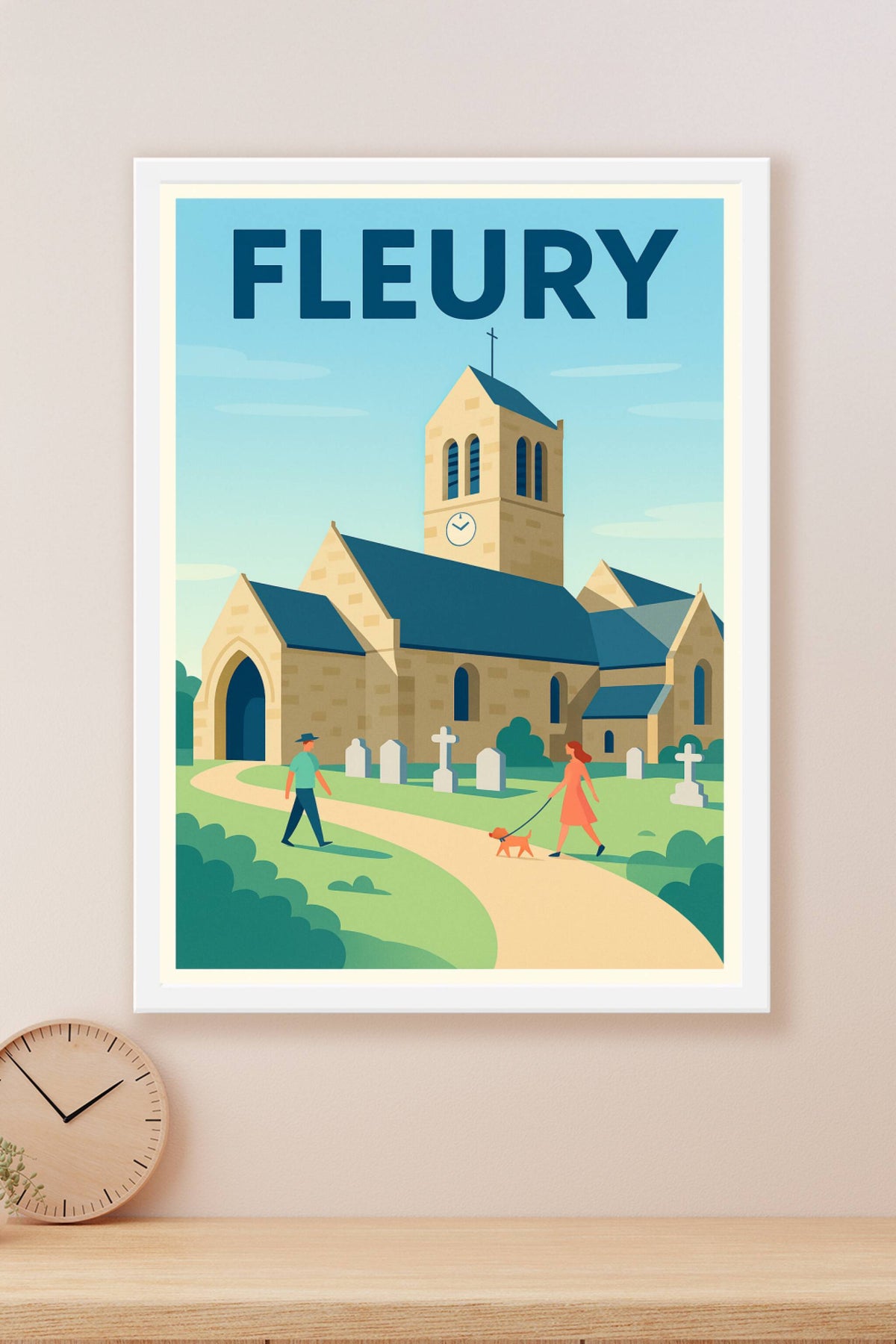 Affiche de Fleury - Un instant paisible au cœur du village
