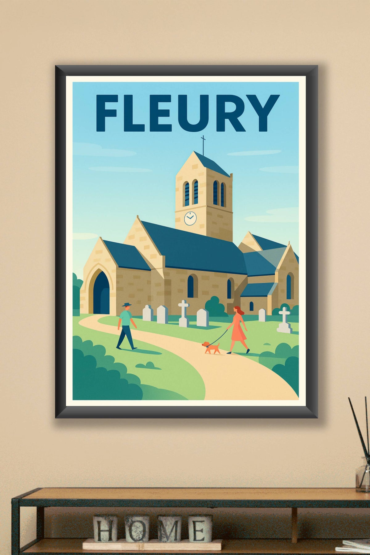 Affiche de Fleury - Un instant paisible au cœur du village
