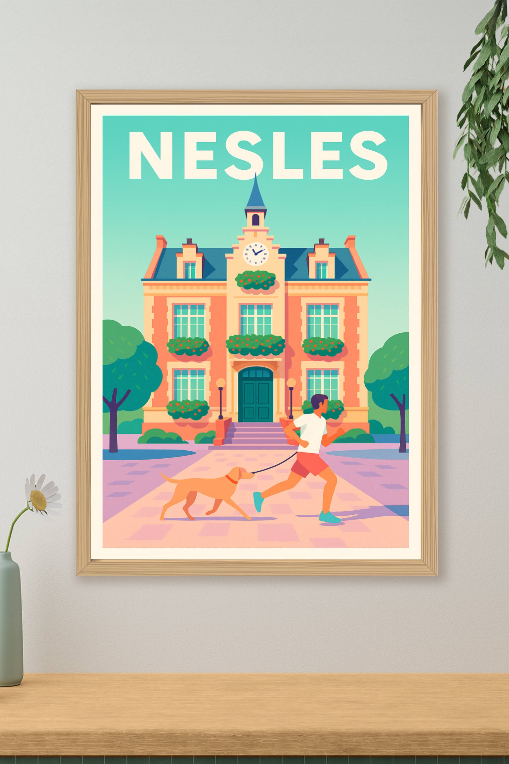 Affiche de Nesles - Harmonie et simplicité au cœur de la ville