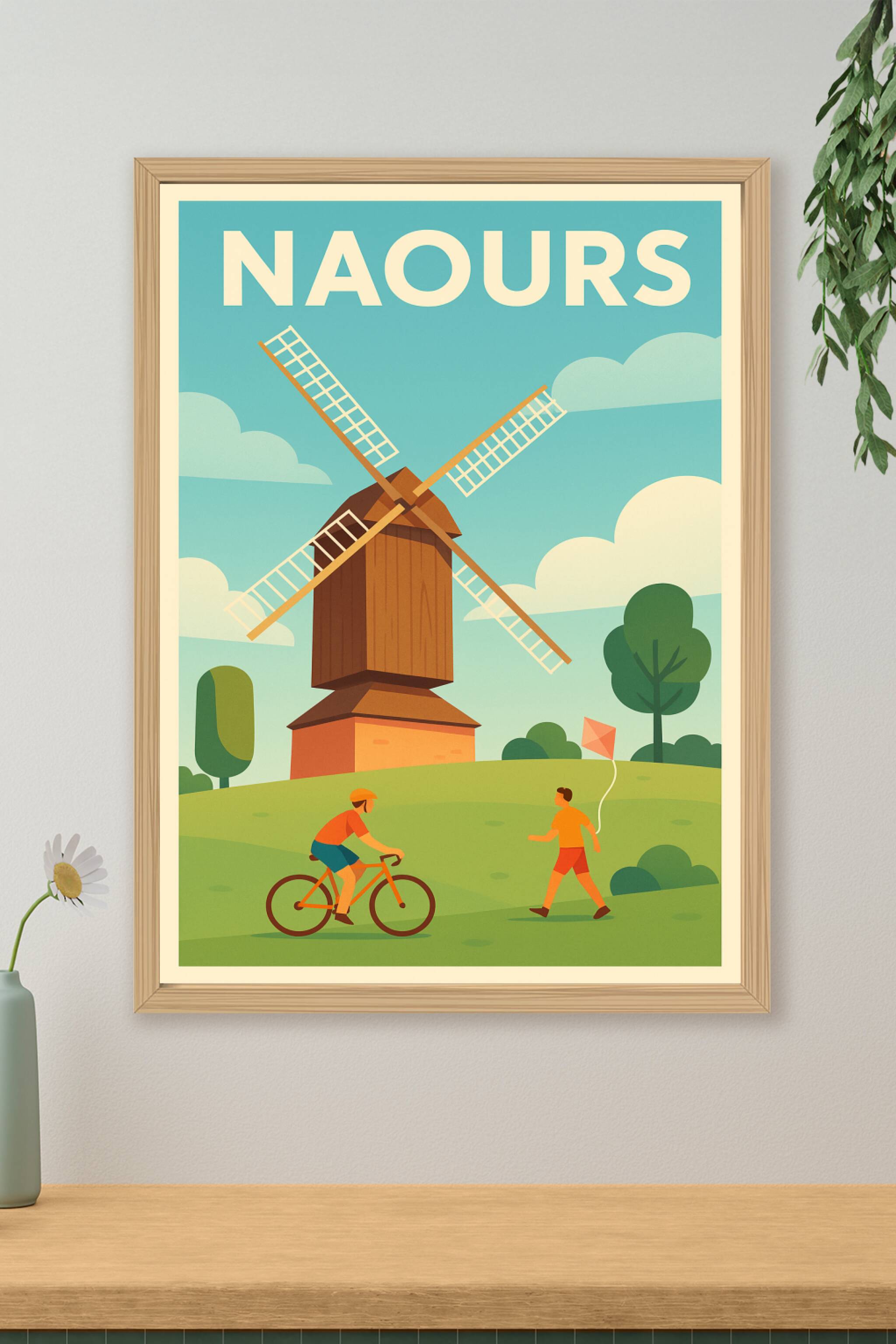 Affiche de Naours - L'authenticité du vieux moulin en plein air