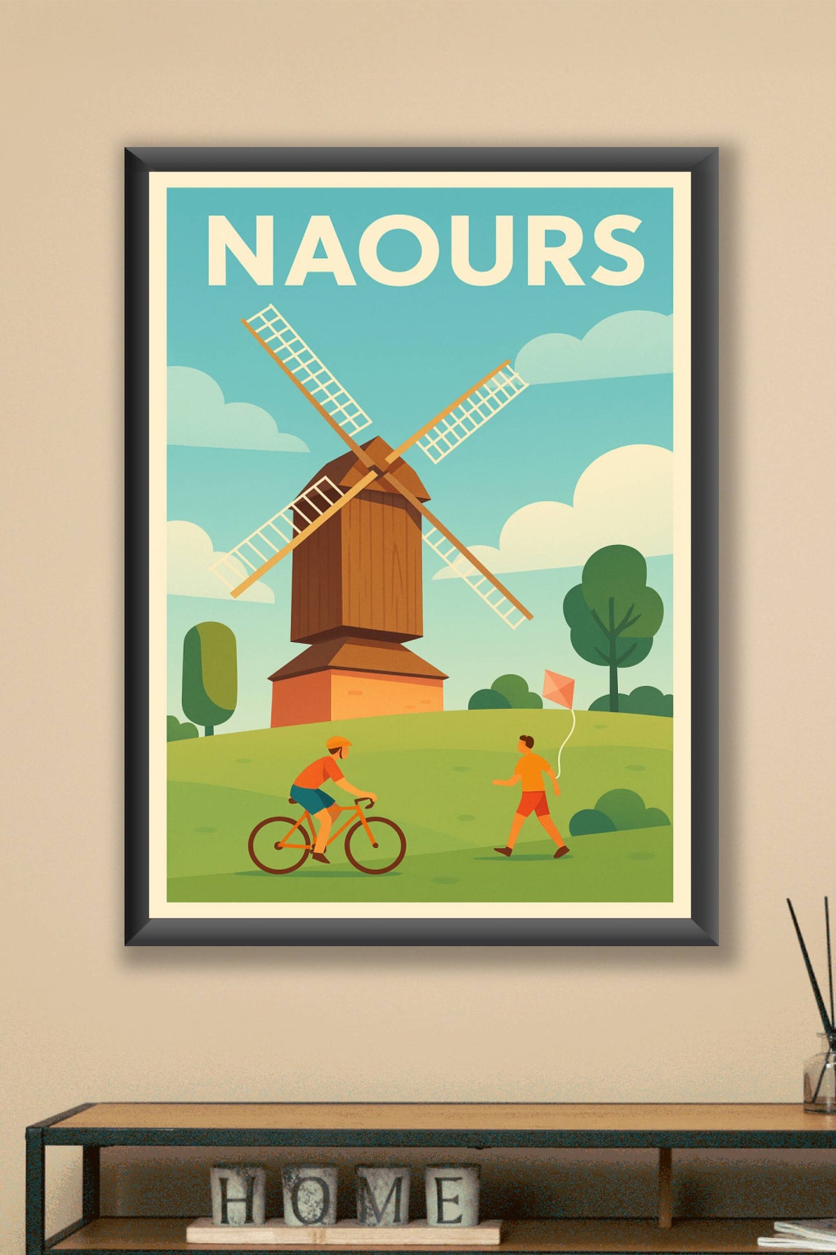 Affiche de Naours - L'authenticité du vieux moulin en plein air