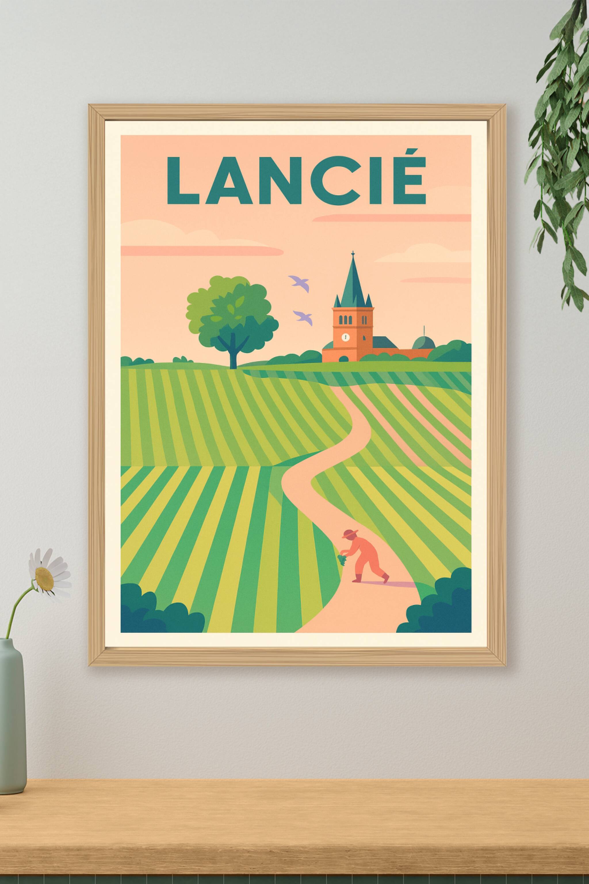 Affiche de Lancié - Harmonie viticole en douceur