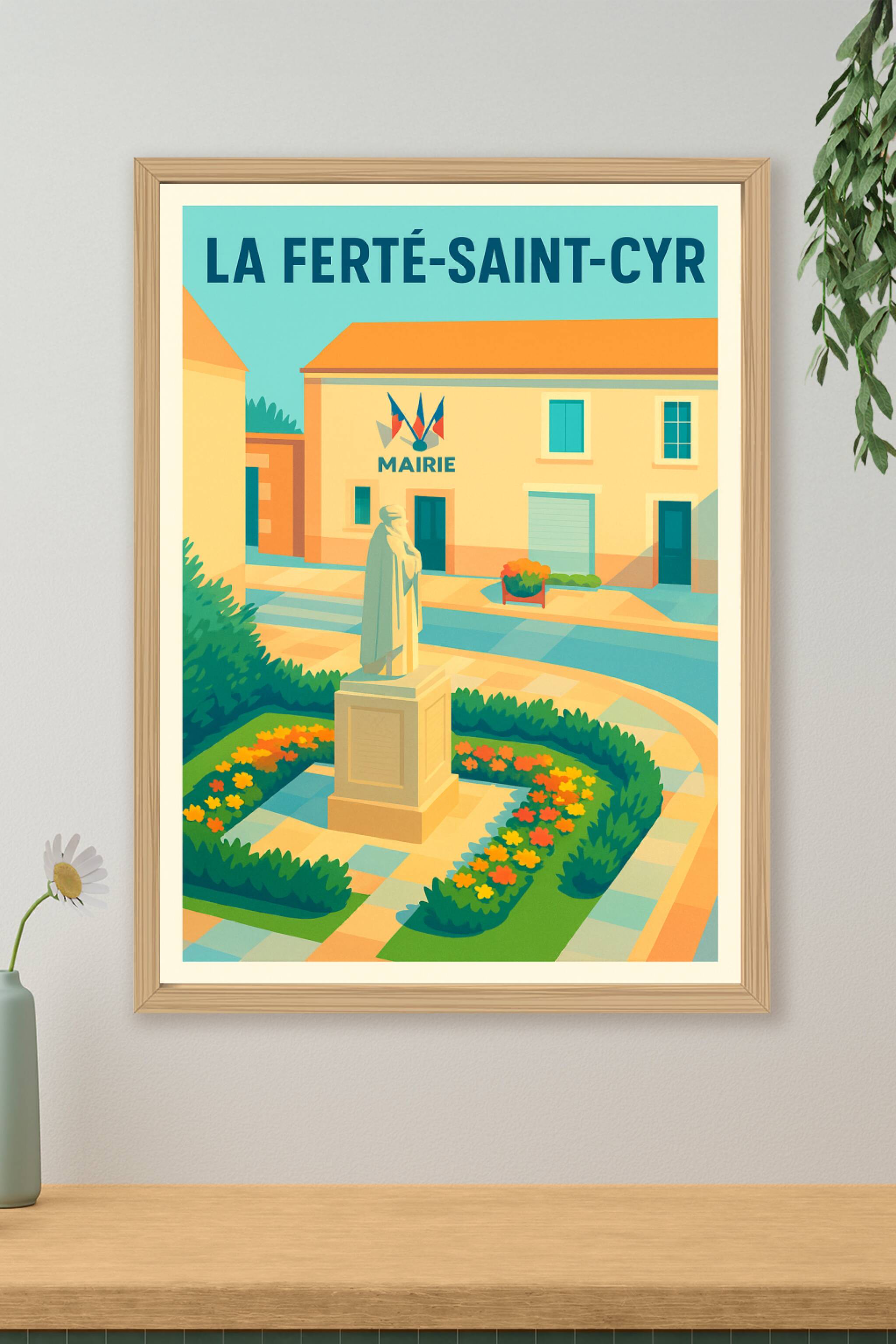 Affiche de La Ferté-Saint-Cyr - Charme et sérénité de la place de la mairie