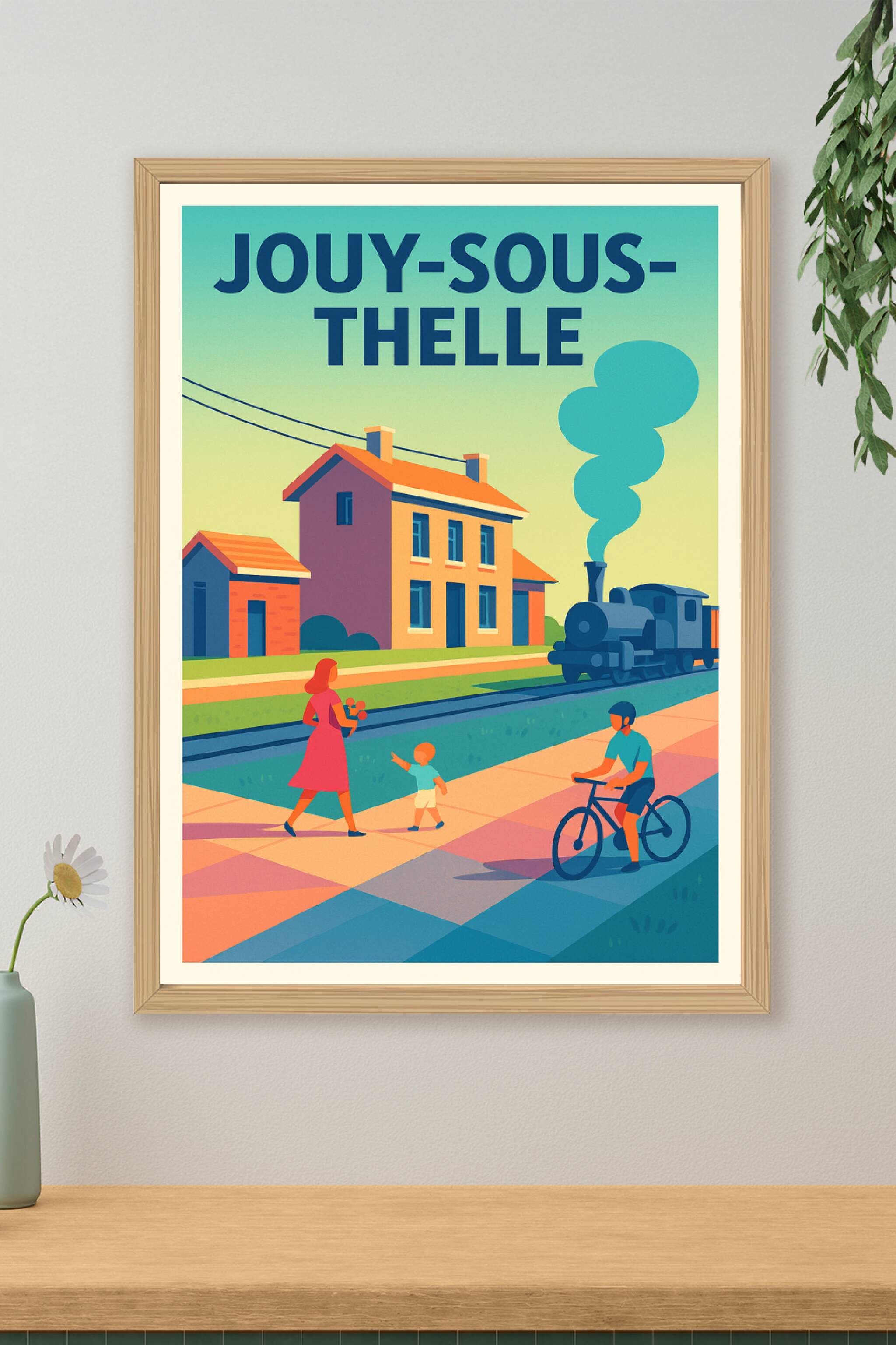 Affiche de Jouy-sous-Thelle - Charme et douceur d'un village au bord du rail