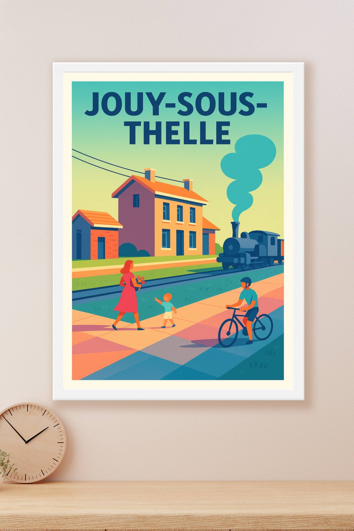 Affiche de Jouy-sous-Thelle - Charme et douceur d'un village au bord du rail
