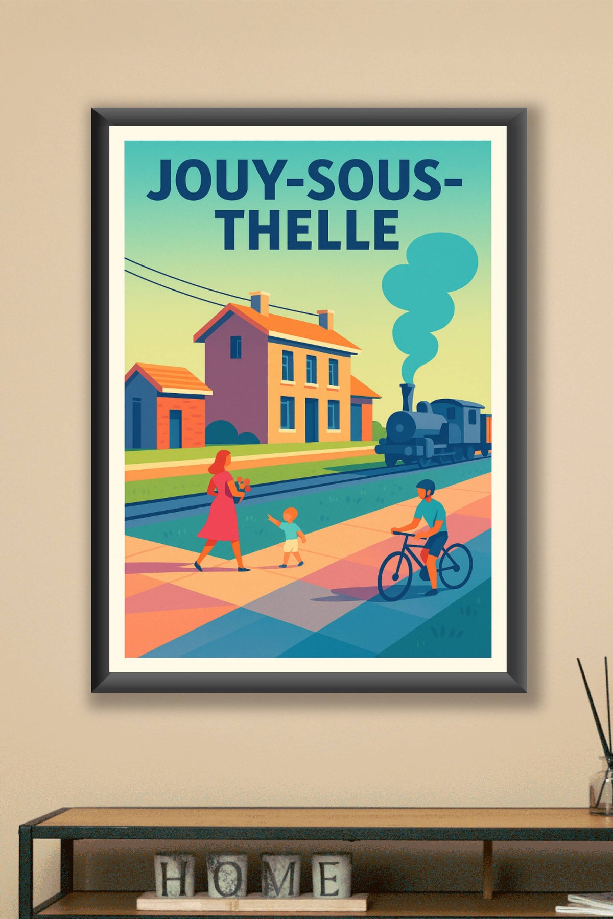 Affiche de Jouy-sous-Thelle - Charme et douceur d'un village au bord du rail