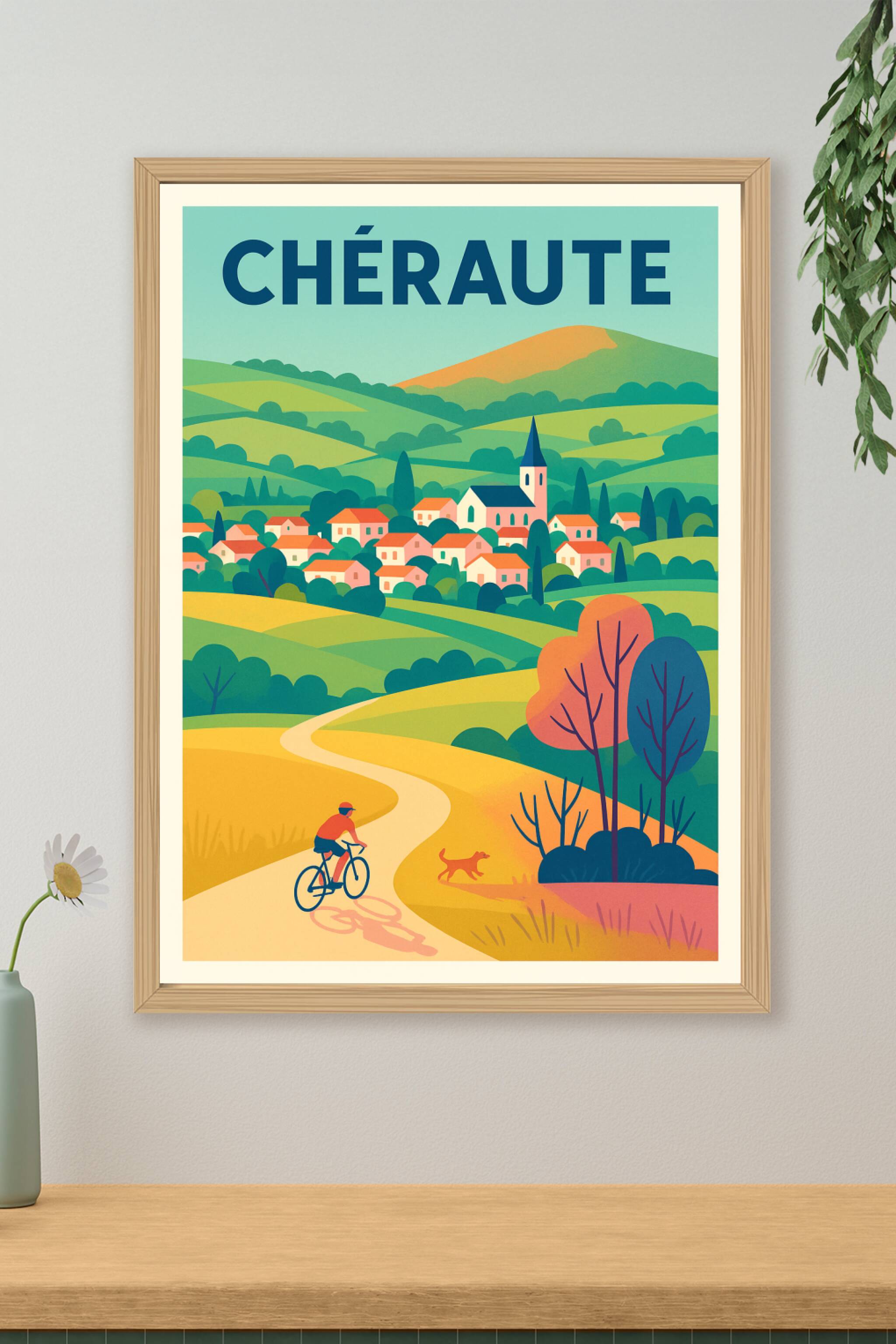 Affiche de Chéraute - Douceur et nature à vélo