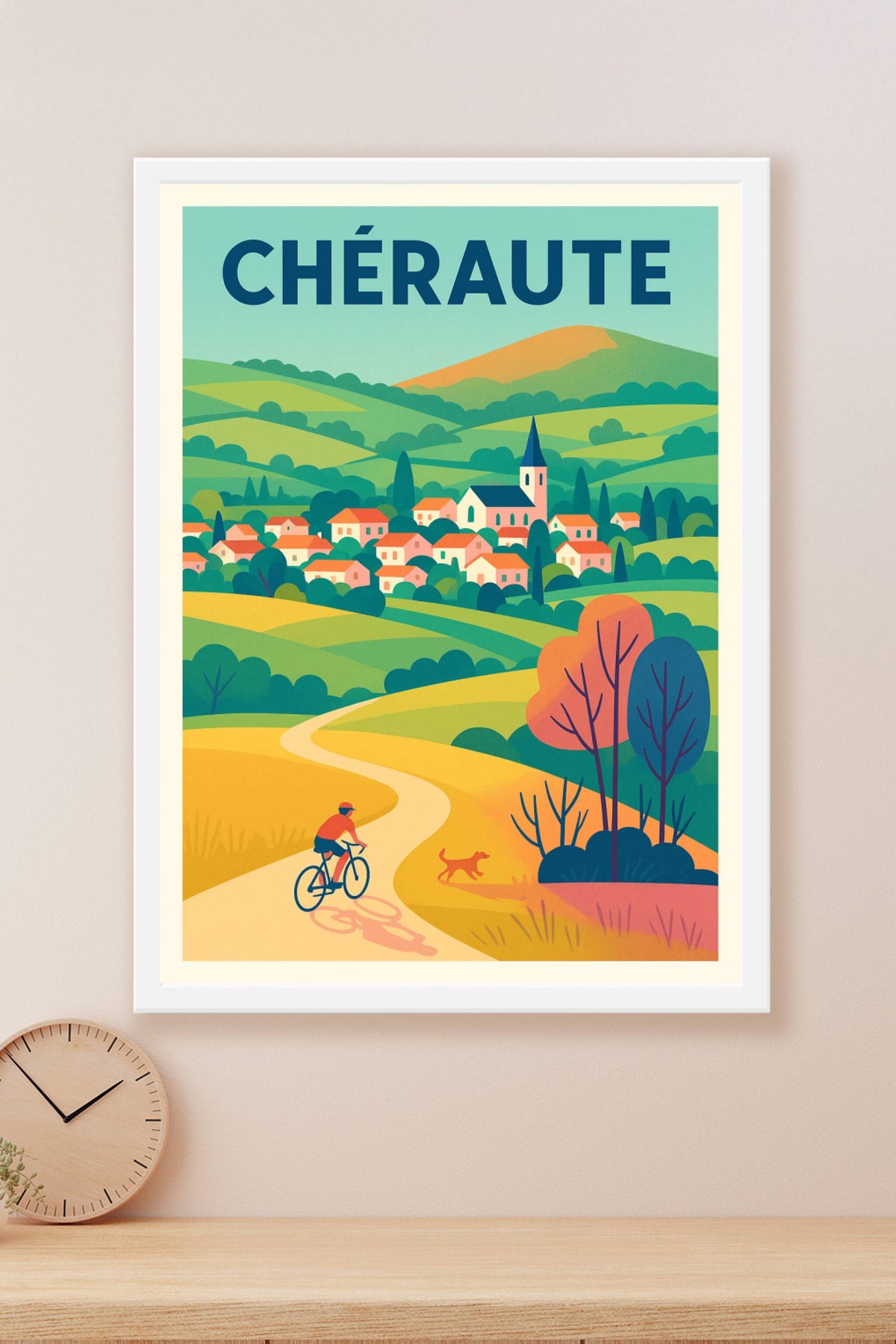 Affiche de Chéraute - Douceur et nature à vélo