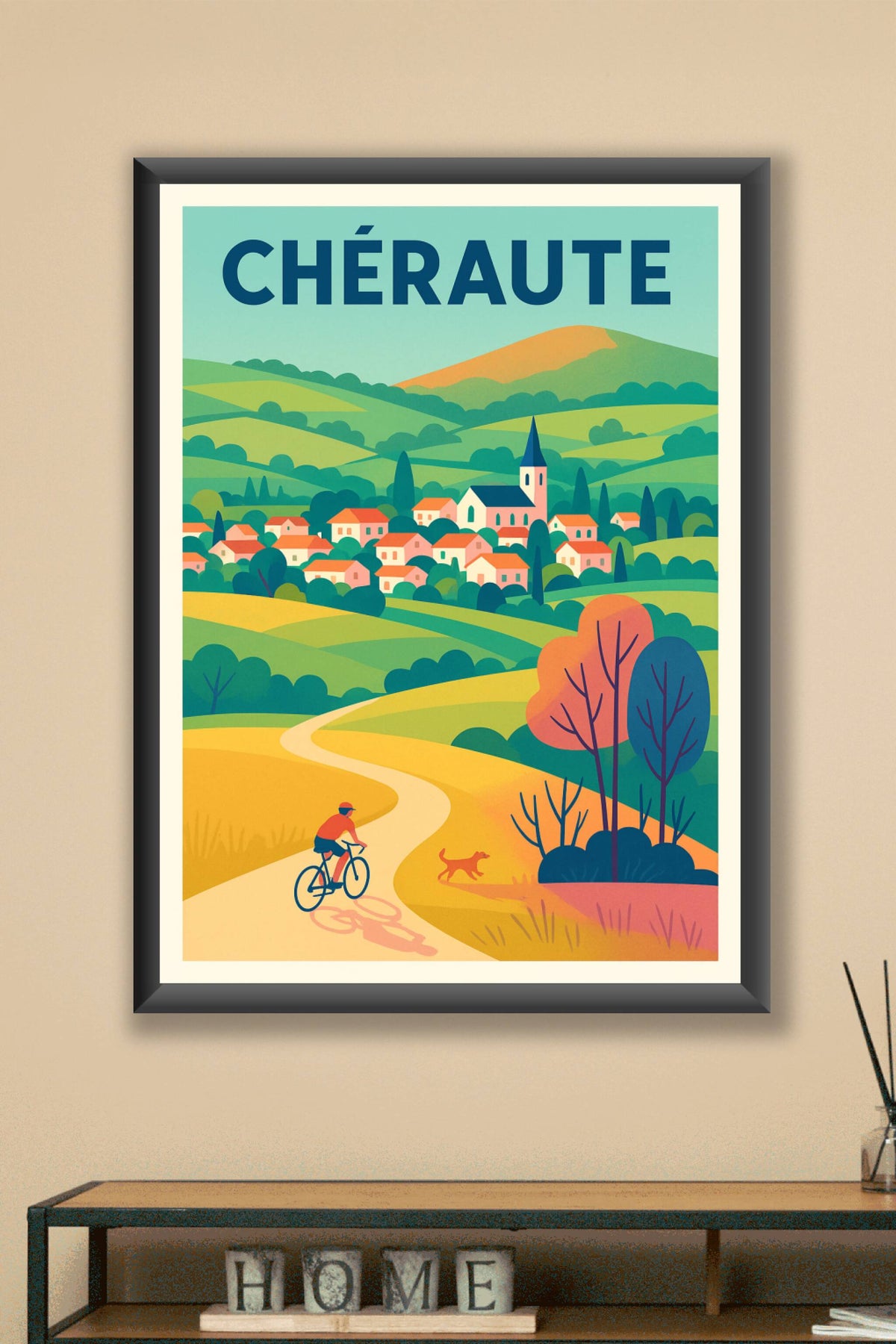 Affiche de Chéraute - Douceur et nature à vélo