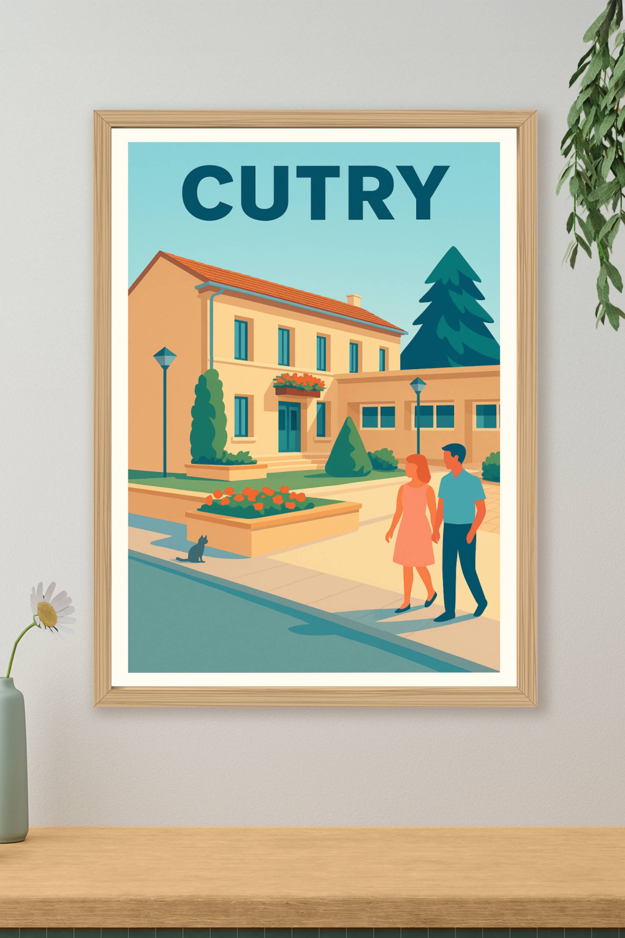 Affiche de Cutry - L'élégance paisible d'une balade en duo