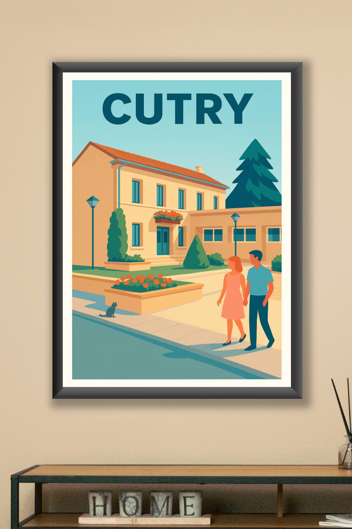 Affiche de Cutry - L'élégance paisible d'une balade en duo