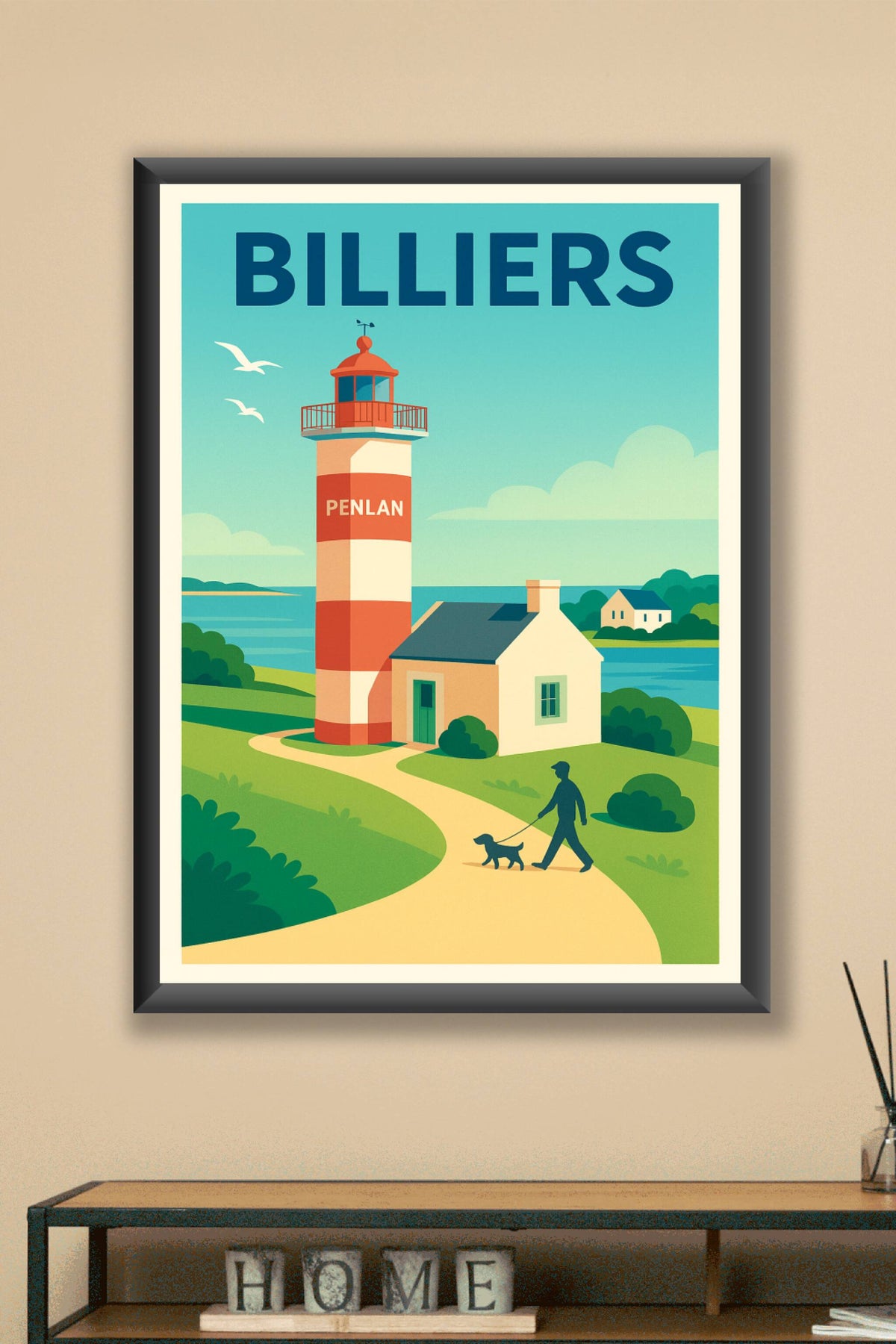 Affiche de Billiers - Charme côtier et phare de Penlan