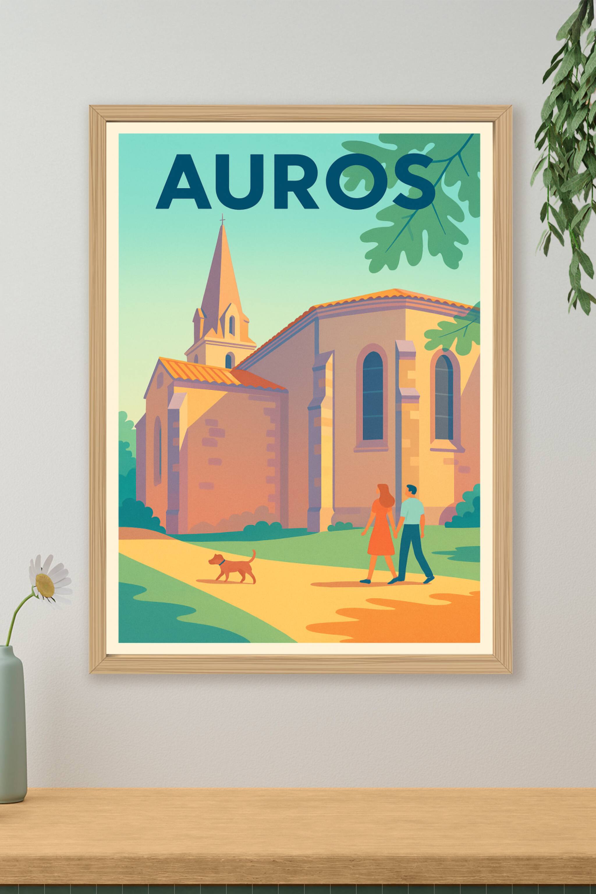 Affiche de Auros - Charme paisible et balades ensoleillées