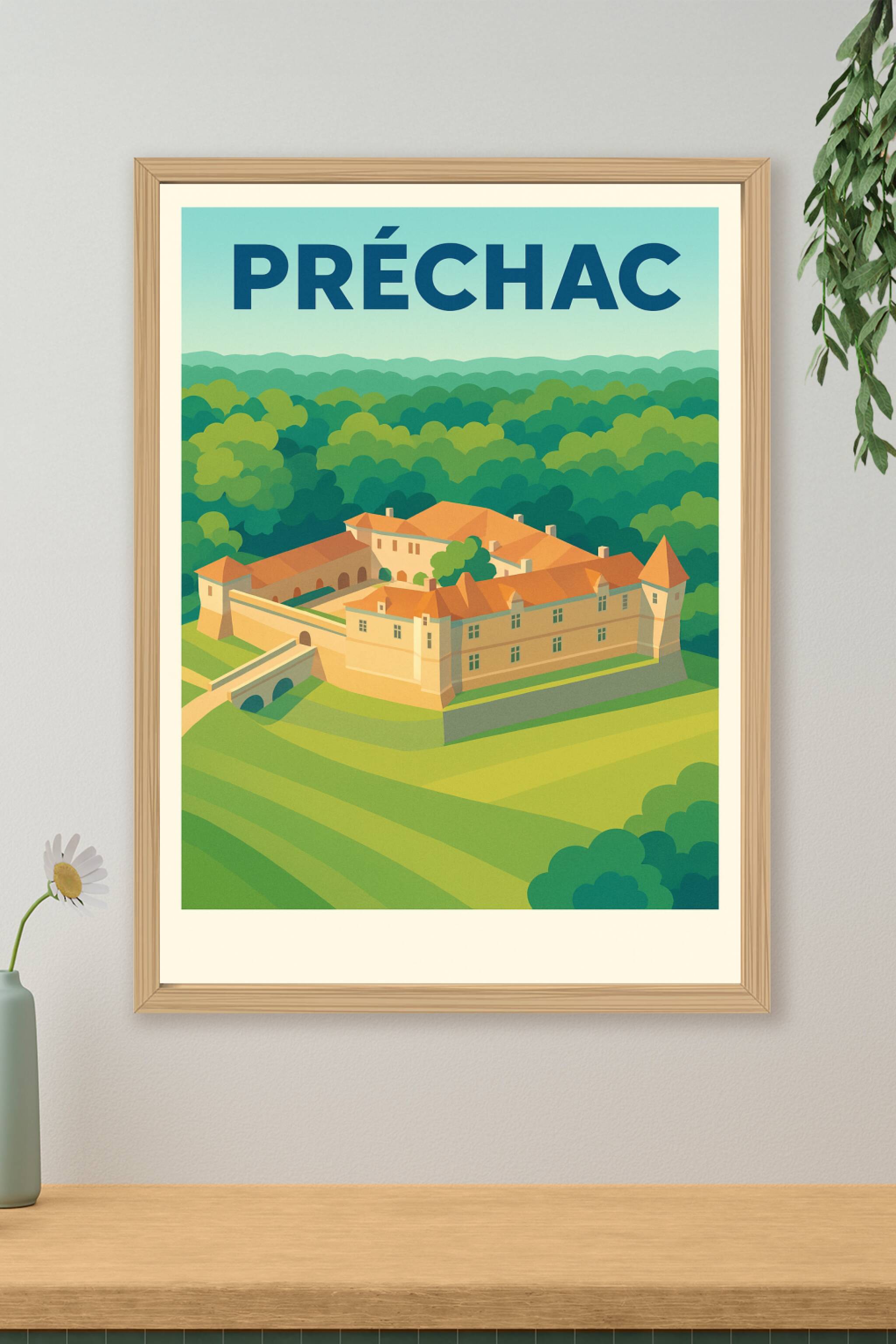 Affiche de Préchac - Le charme authentique du patrimoine historique