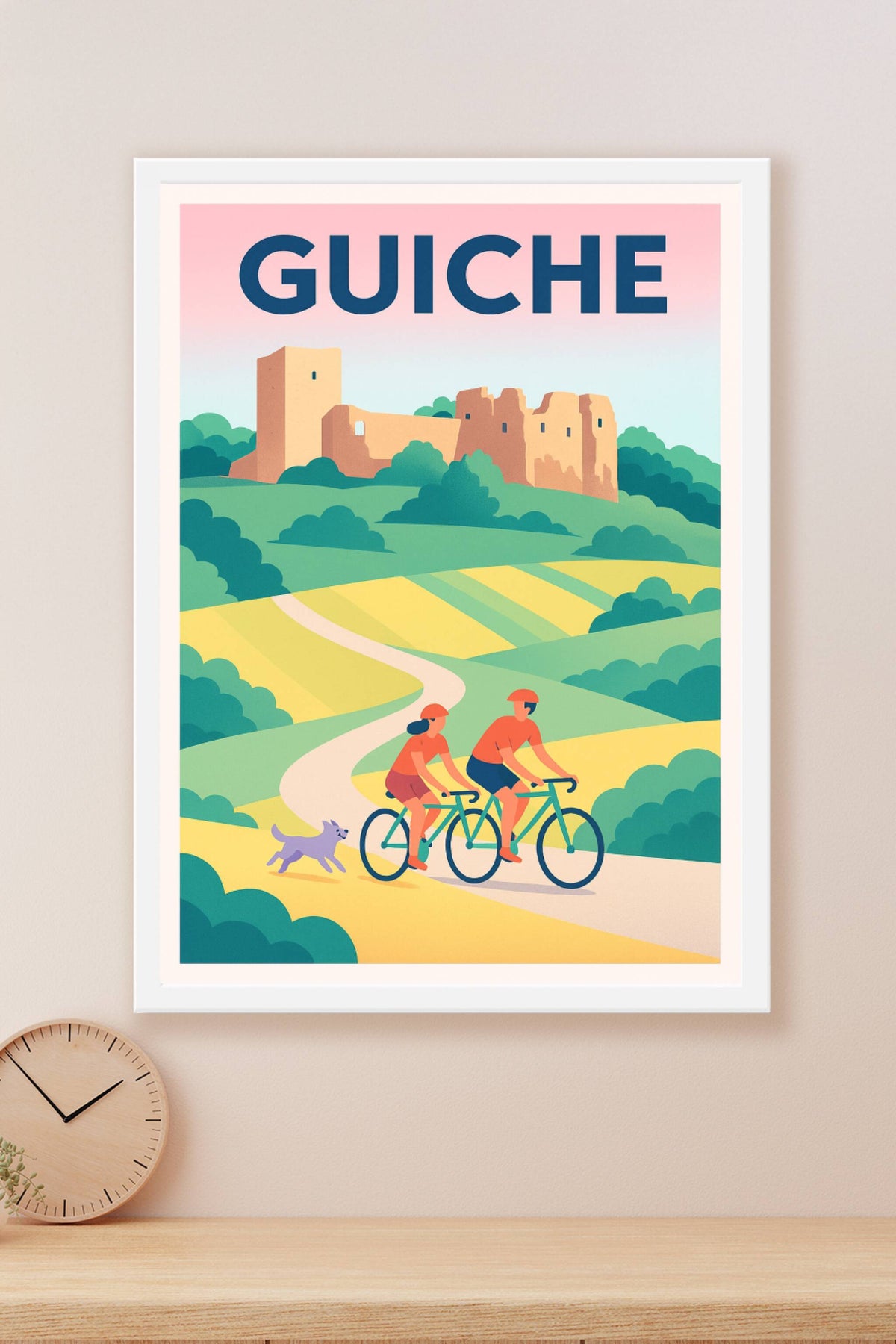 Affiche de Guiche - Échappée champêtre à vélo