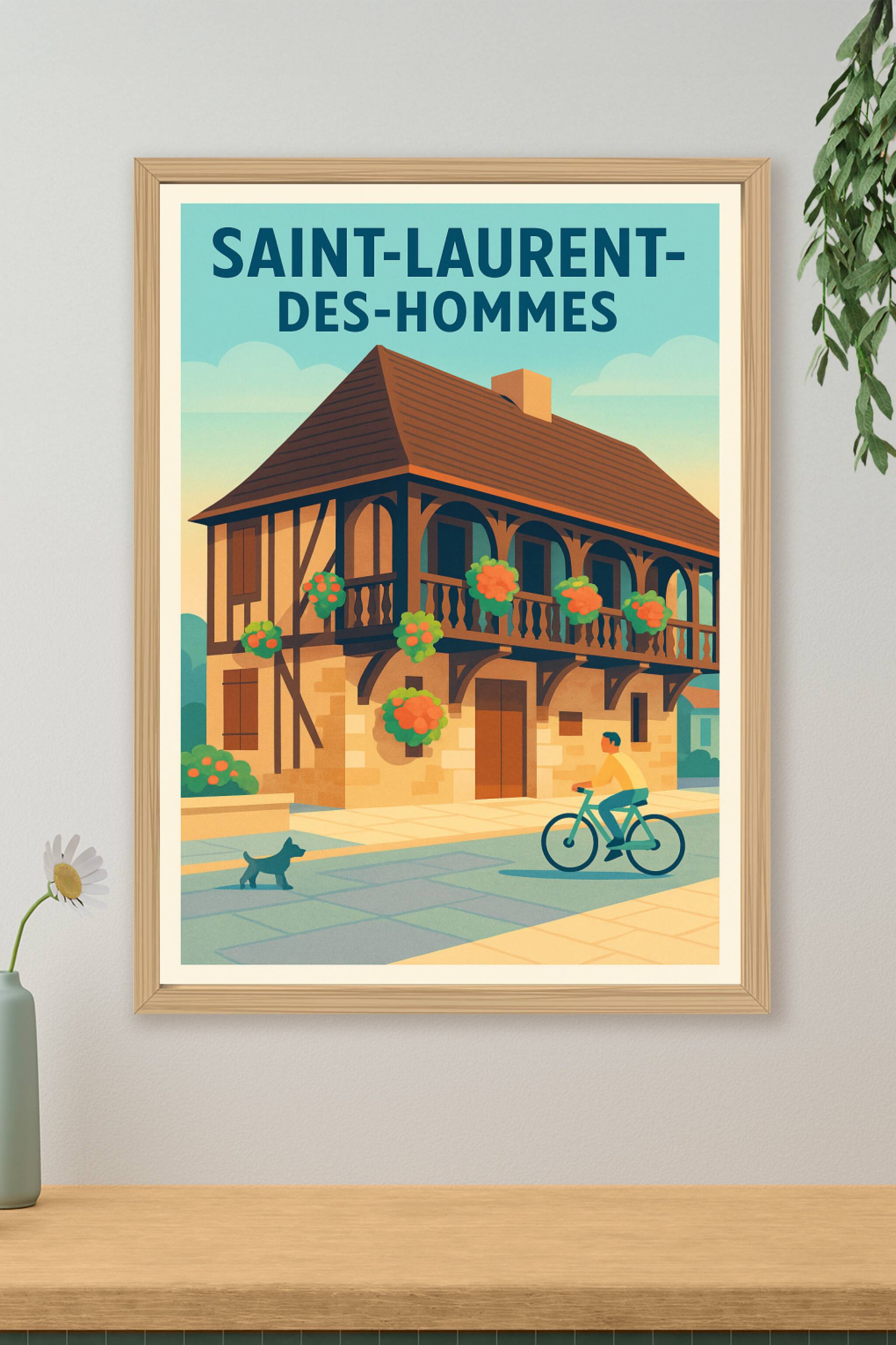 Affiche de Saint-Laurent-des-Hommes - Charme et douceur d'un village authentique