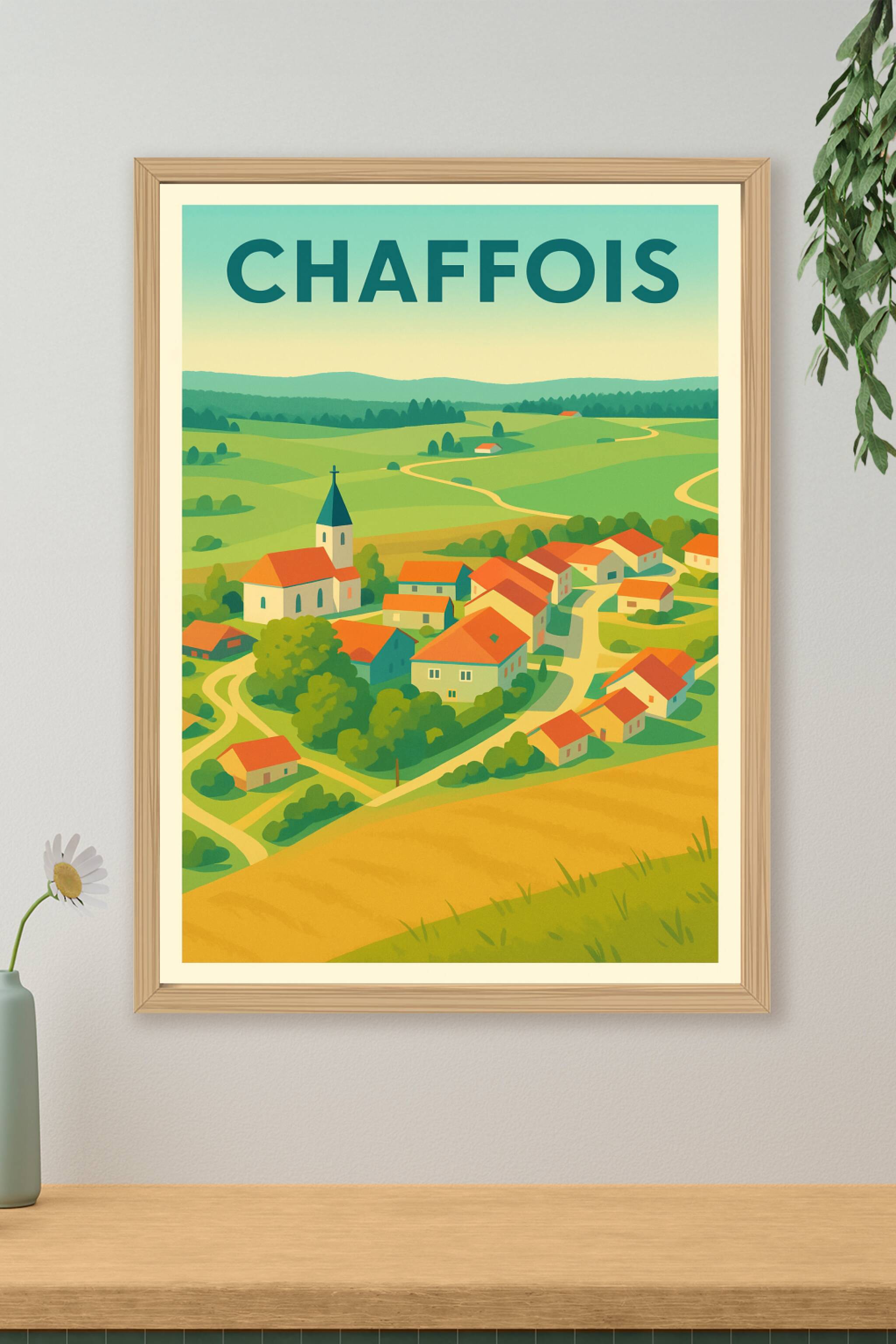 Affiche de Chaffois - L'élégance paisible d'un village jurassien