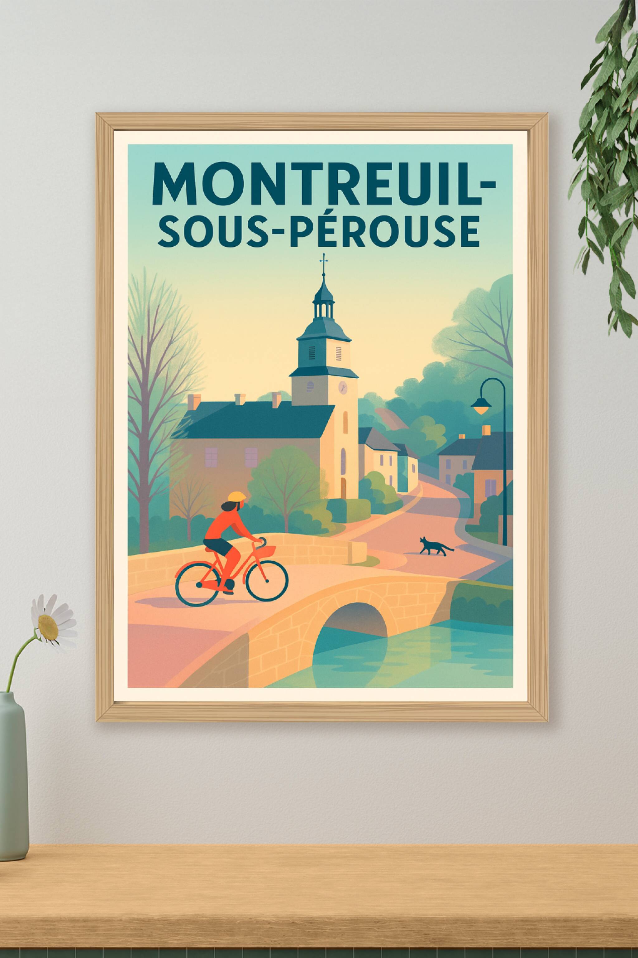 Affiche de Montreuil-sous-Pérouse - Sérénité à vélo au cœur du village
