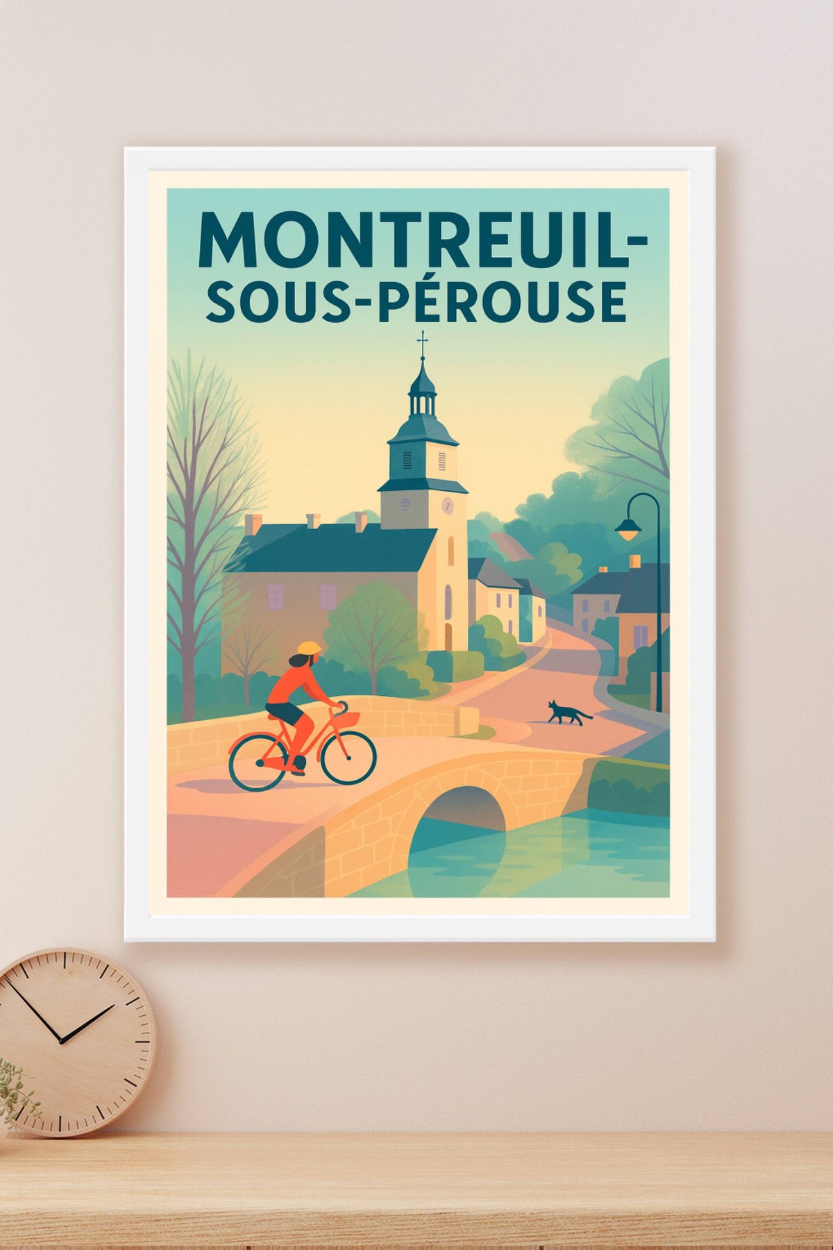 Affiche de Montreuil-sous-Pérouse - Sérénité à vélo au cœur du village
