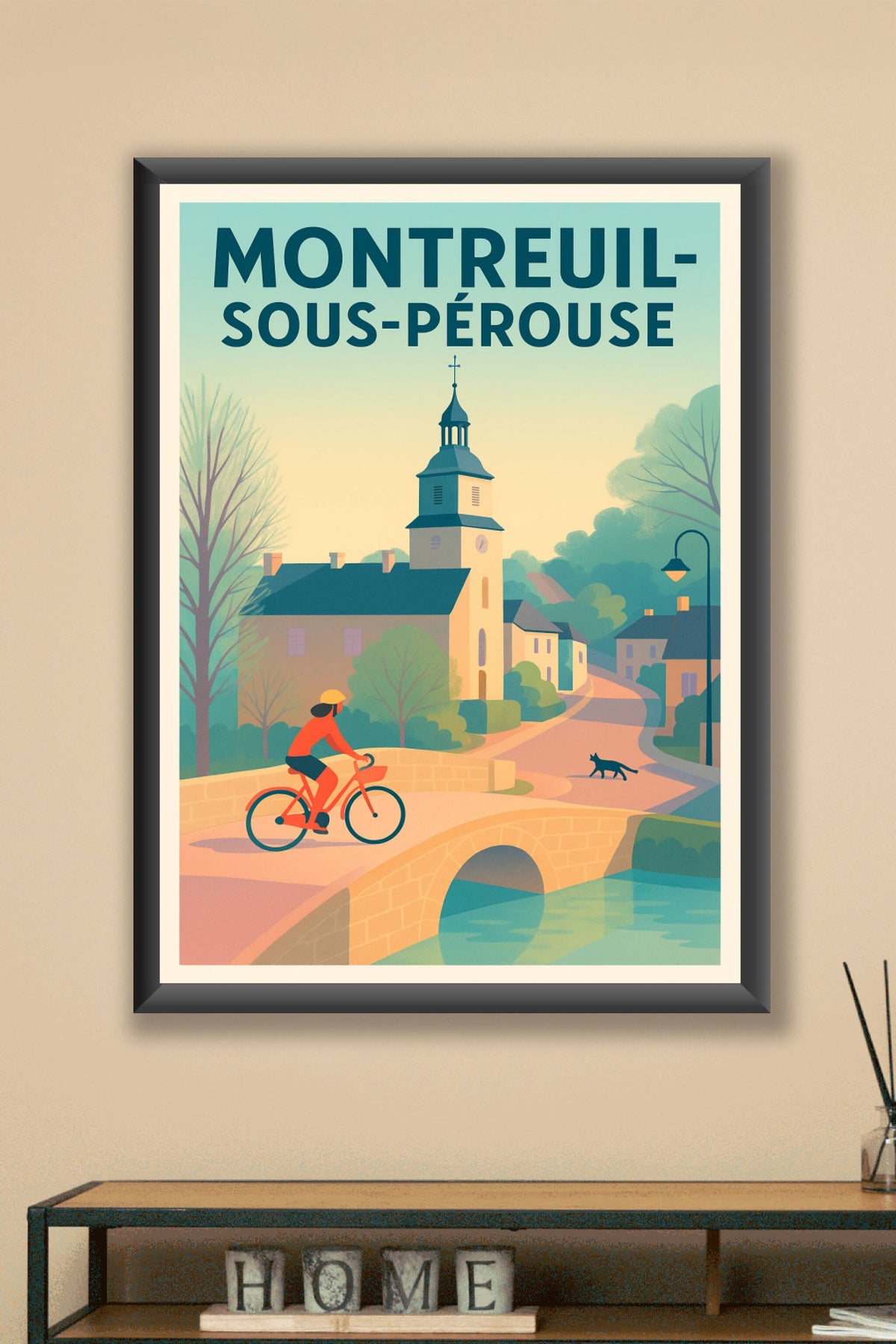 Affiche de Montreuil-sous-Pérouse - Sérénité à vélo au cœur du village