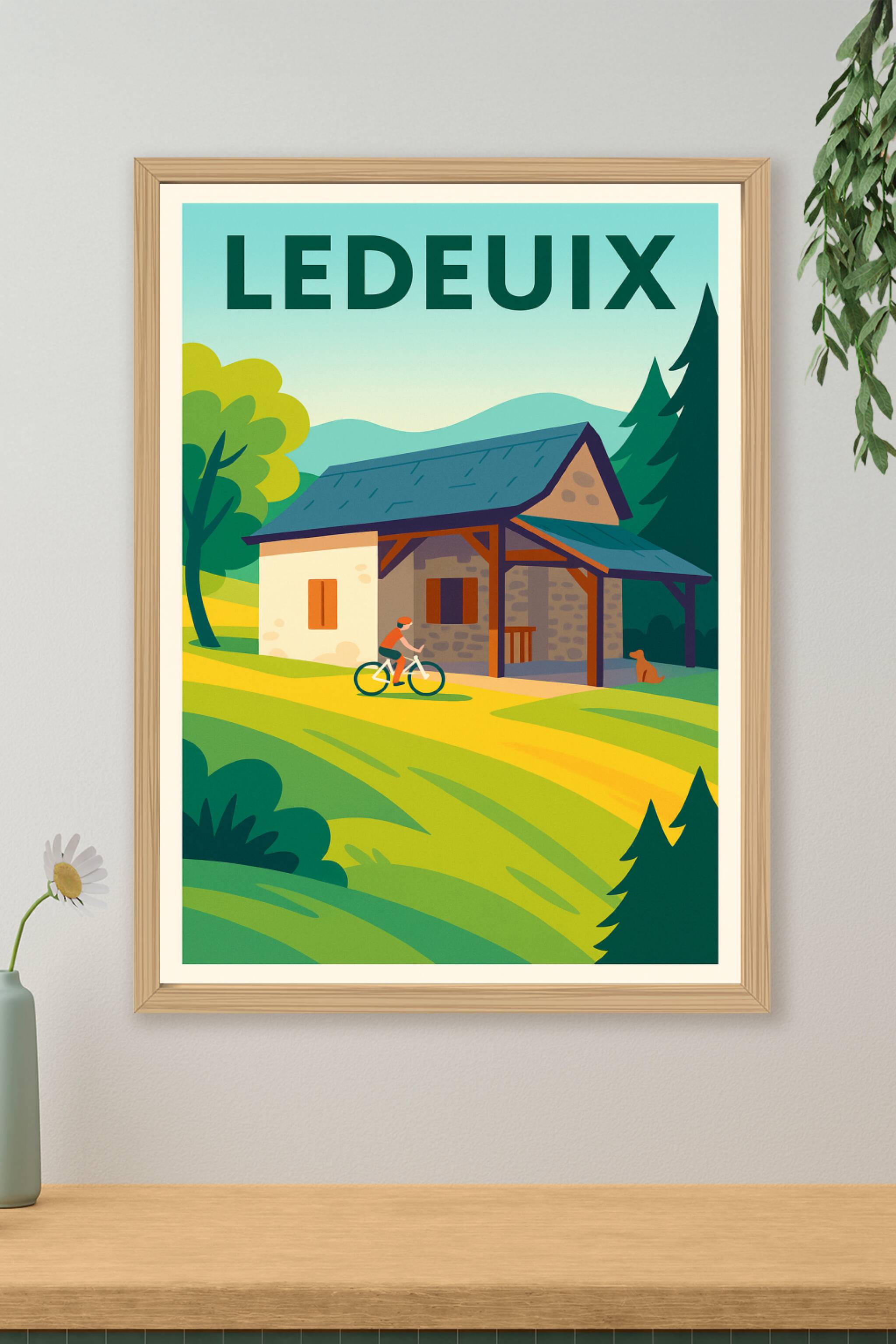 Affiche de Ledeuix - Le charme de la campagne à vélo
