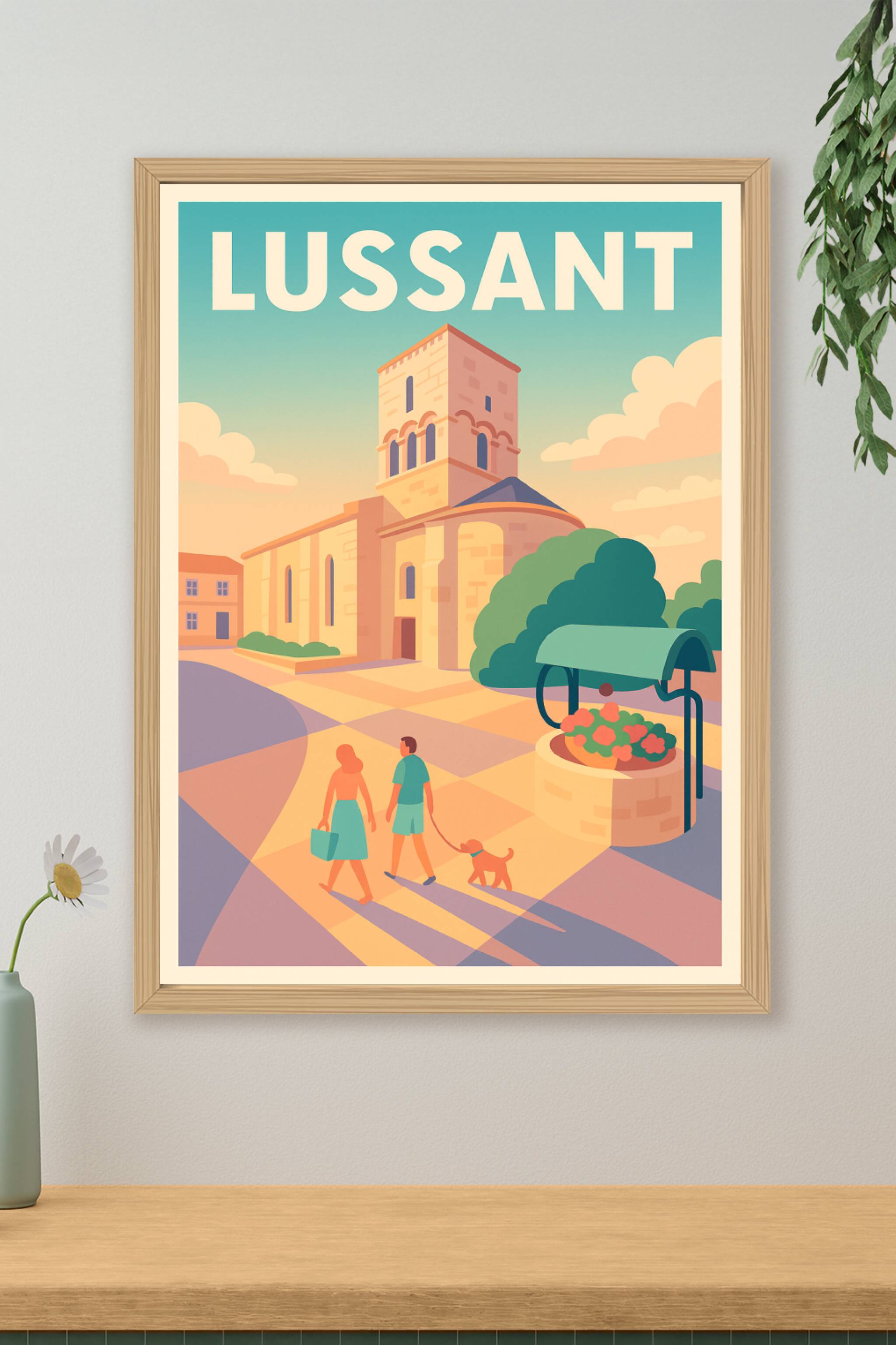 Affiche de Lussant - Promenade ensoleillée au cœur du village