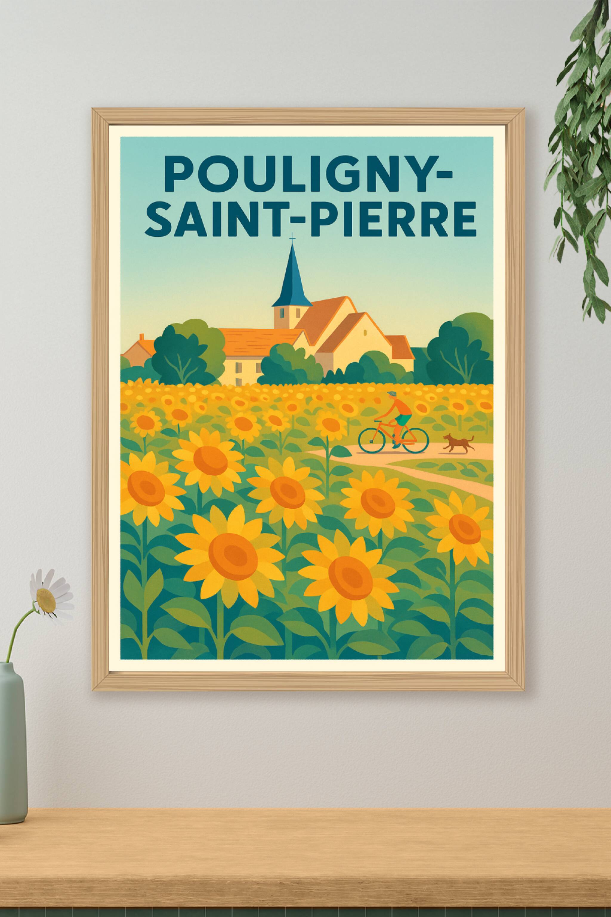 Affiche de Pouligny-Saint-Pierre - Sérénité au cœur des tournesols