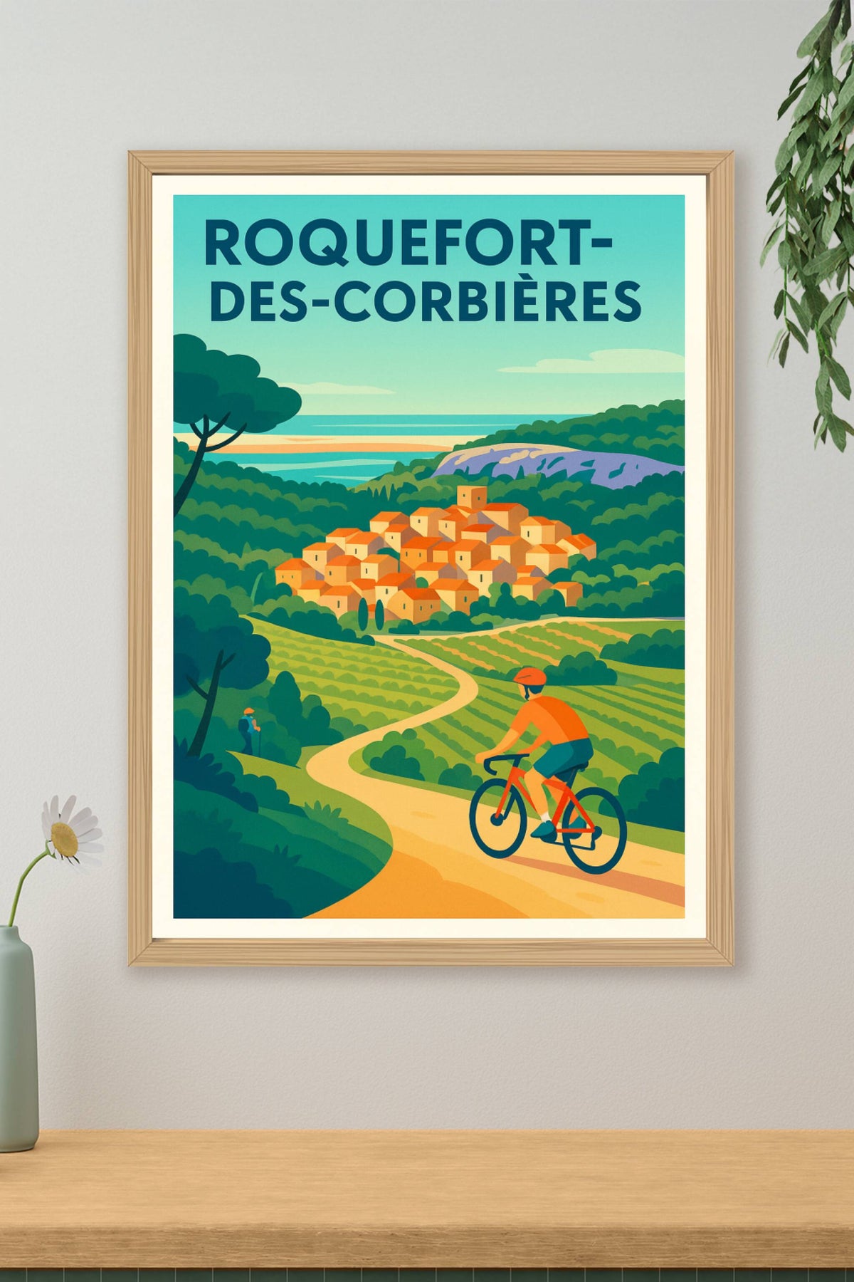 Affiche de Roquefort-des-Corbières - L'évasion à vélo entre vignes et collines
