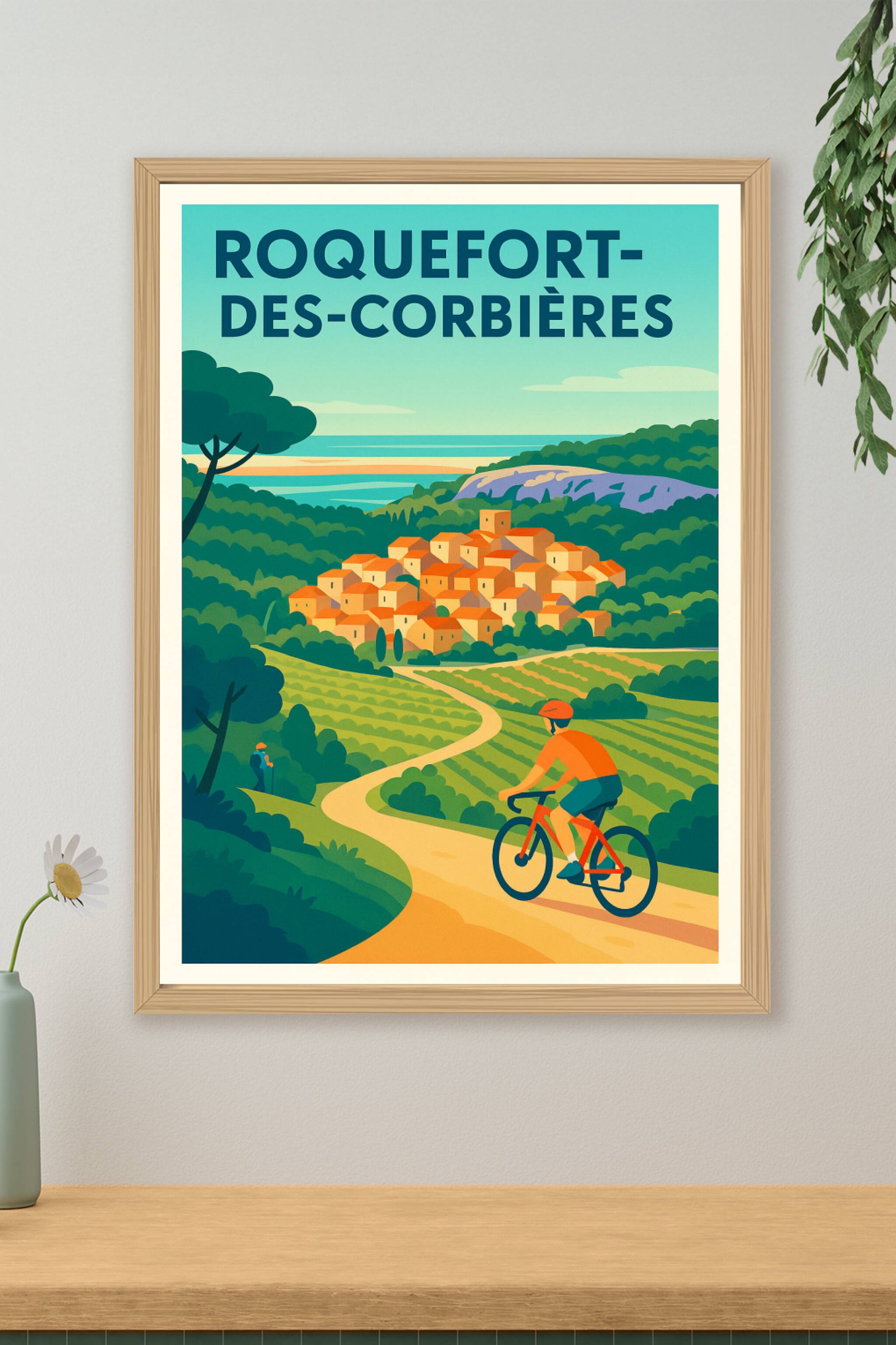 Affiche de Roquefort-des-Corbières - L'évasion à vélo entre vignes et collines