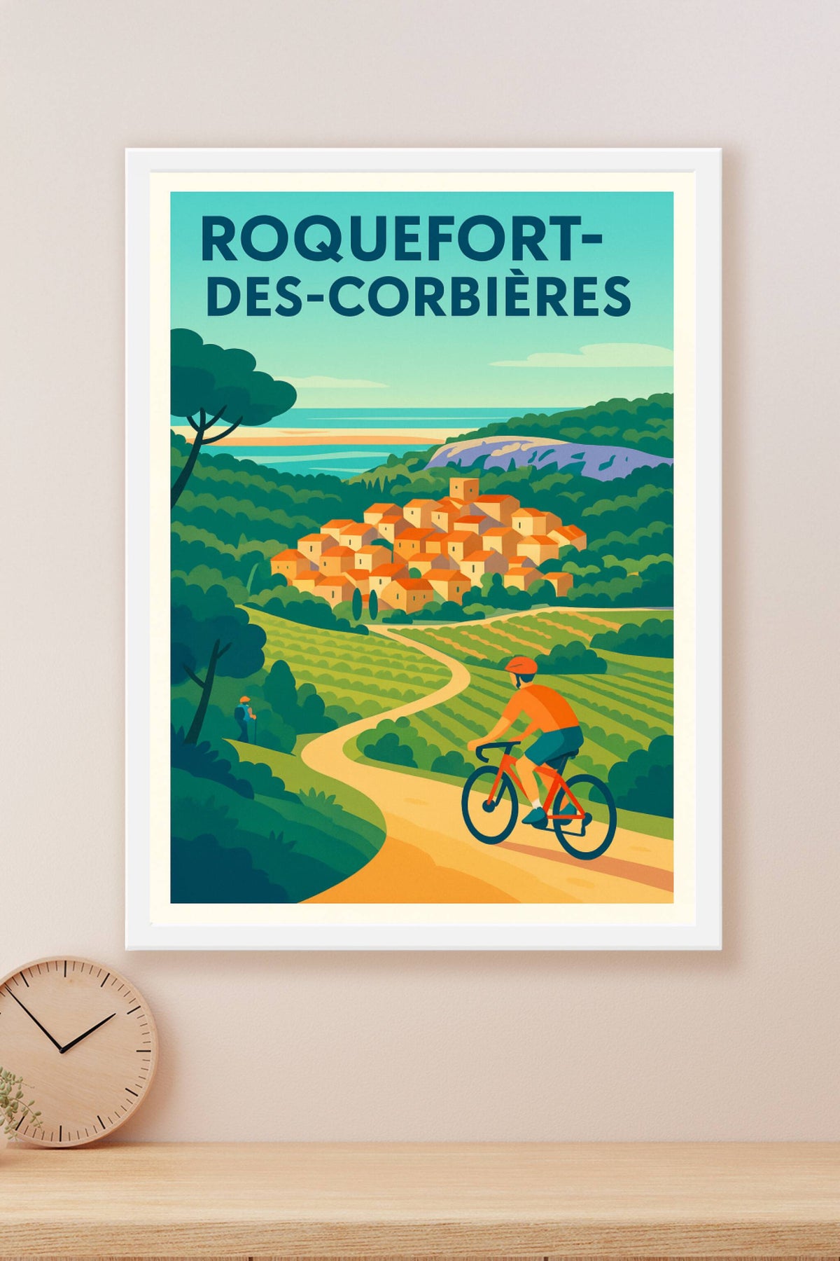 Affiche de Roquefort-des-Corbières - L'évasion à vélo entre vignes et collines