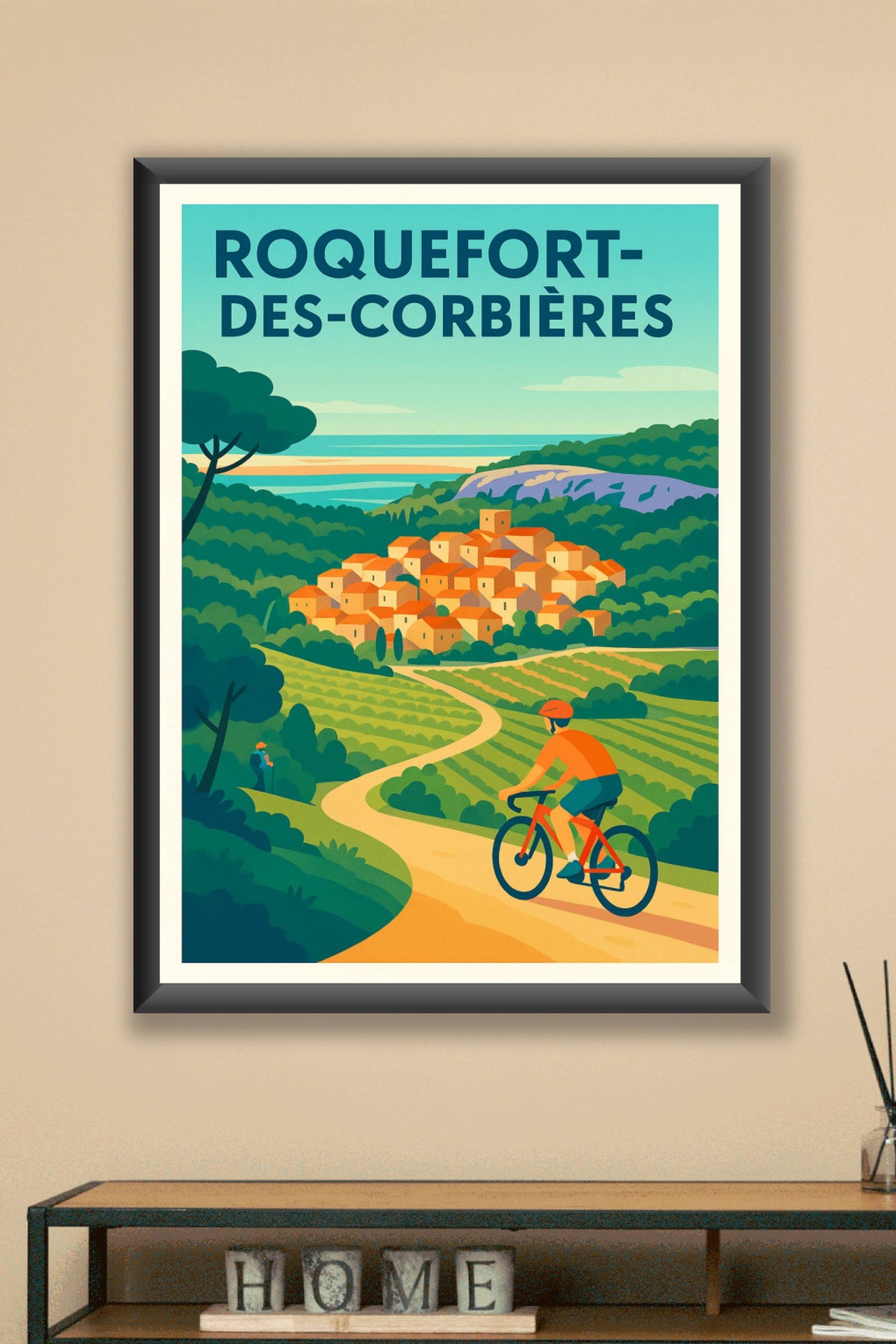 Affiche de Roquefort-des-Corbières - L'évasion à vélo entre vignes et collines