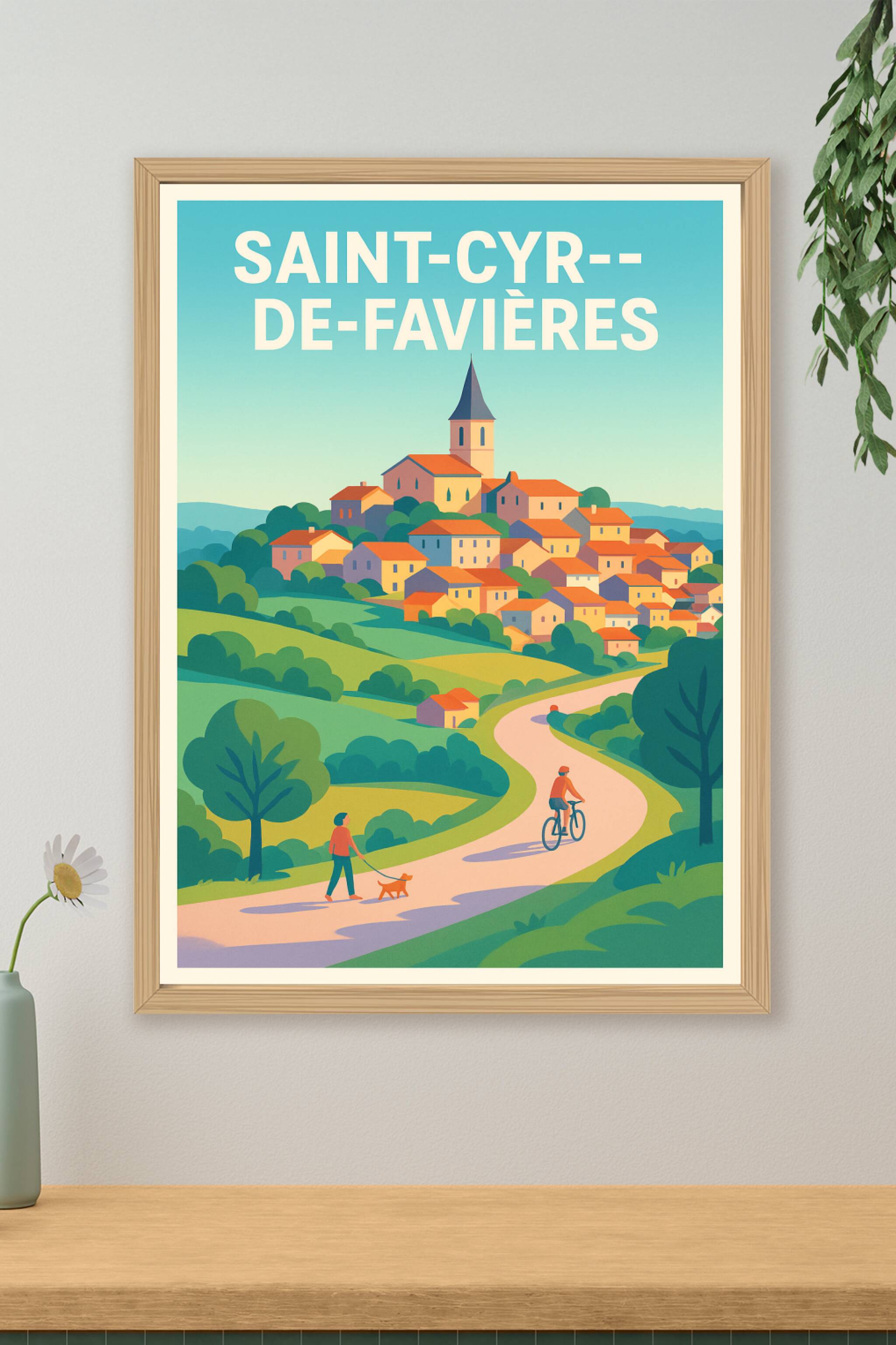 Affiche de Saint-Cyr-de-Favières - Le charme paisible d'un village en pleine nature