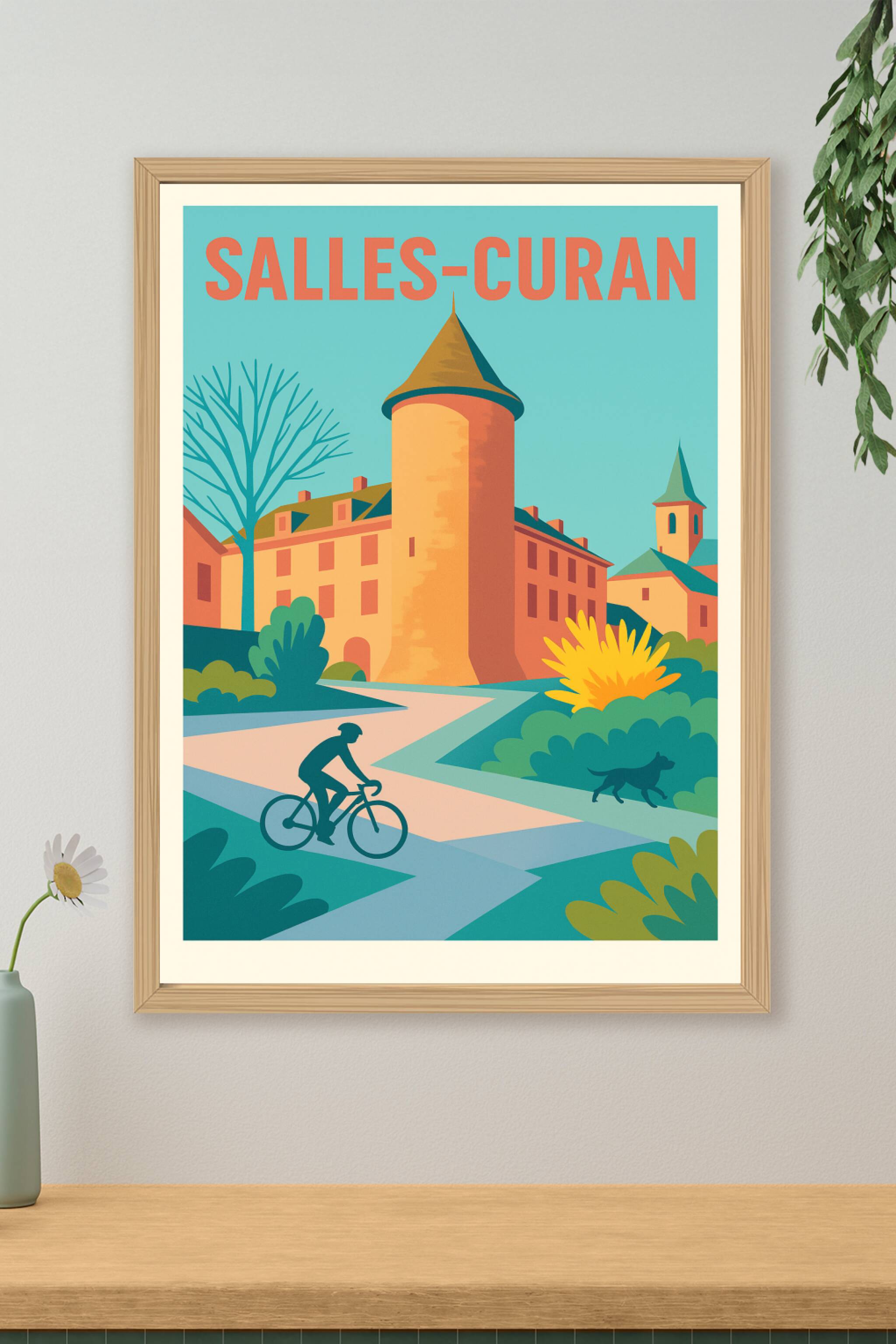 Affiche de Salles-Curan - Un coin de nature et d'histoire à vélo