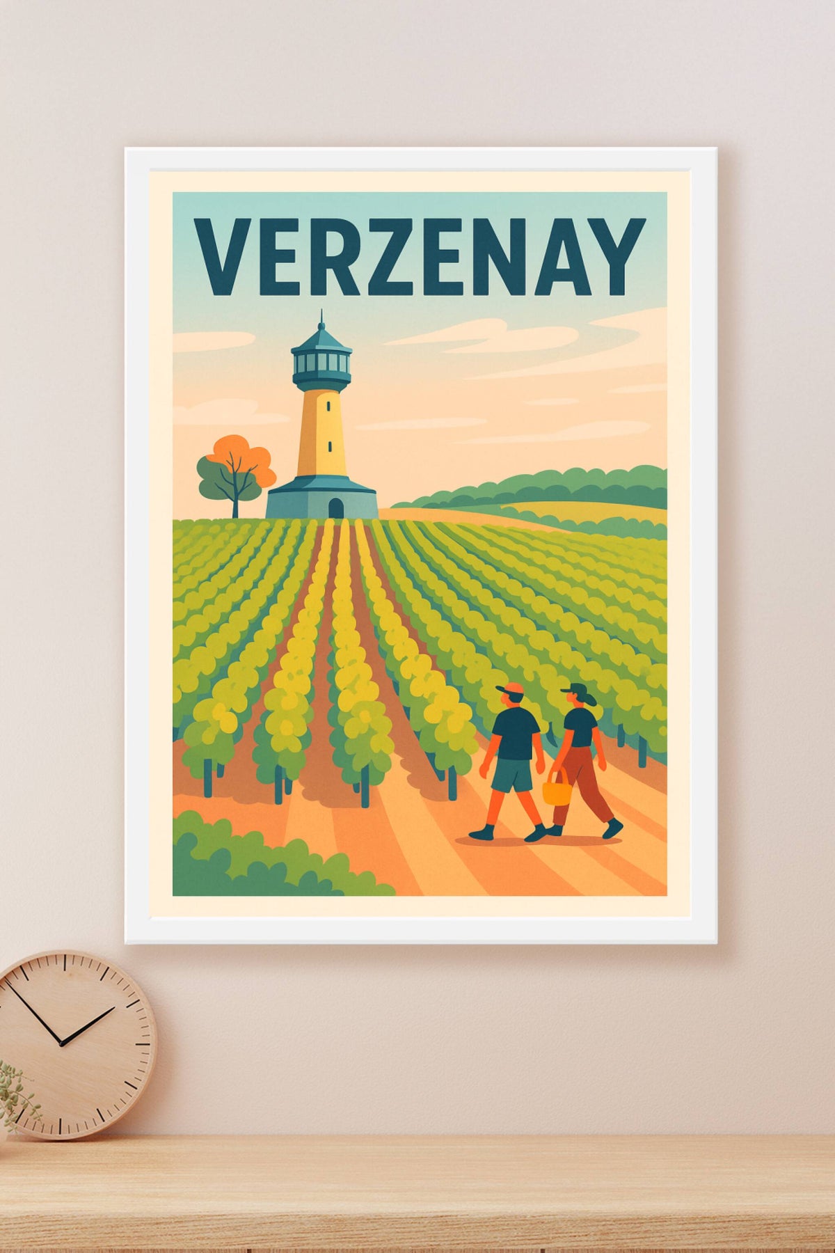 Affiche de Verzenay - Le charme vintage des vignes et du phare