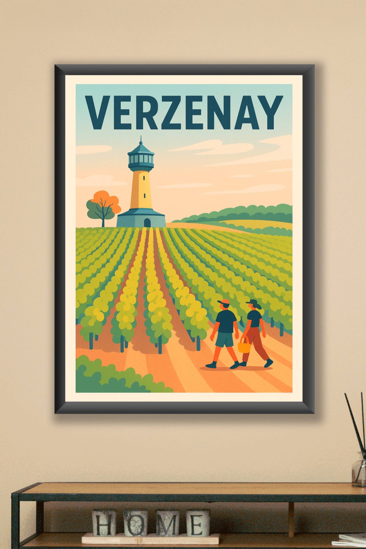 Affiche de Verzenay - Le charme vintage des vignes et du phare
